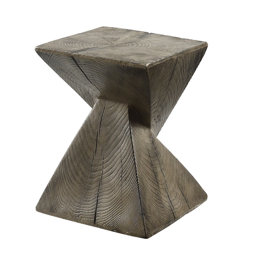Zahi - Accent Table - Weathered Oak, bronze, view 4