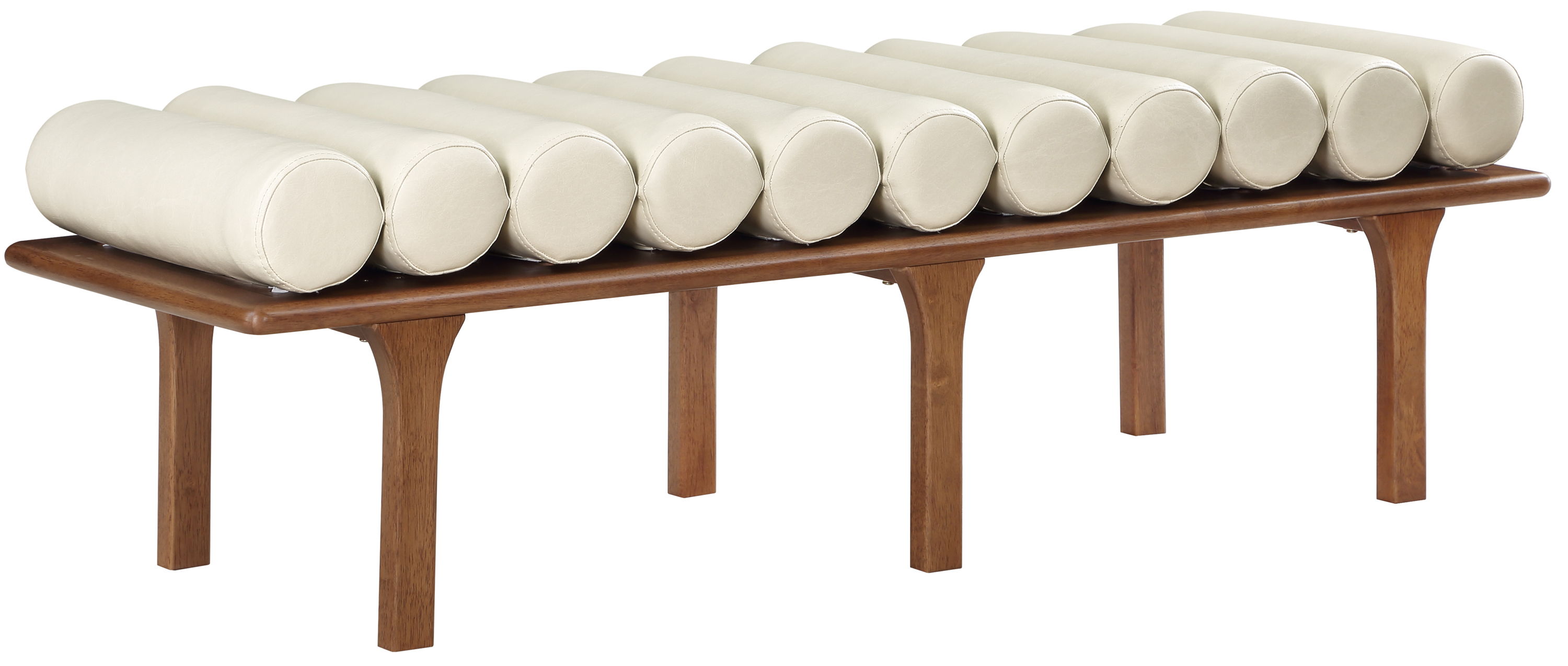 Landon - Bench With Brown Base - Cream