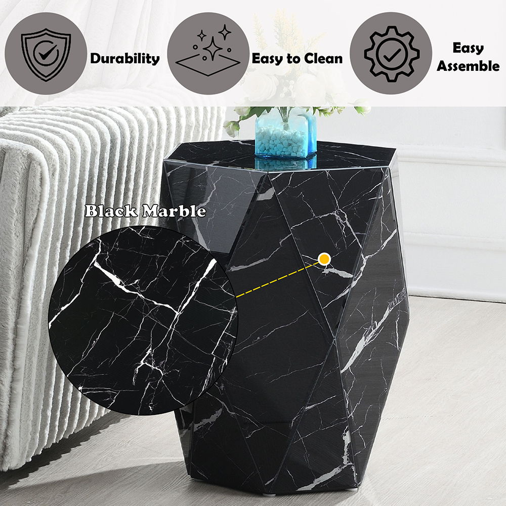 Dara - End Table - Black, black, view 4
