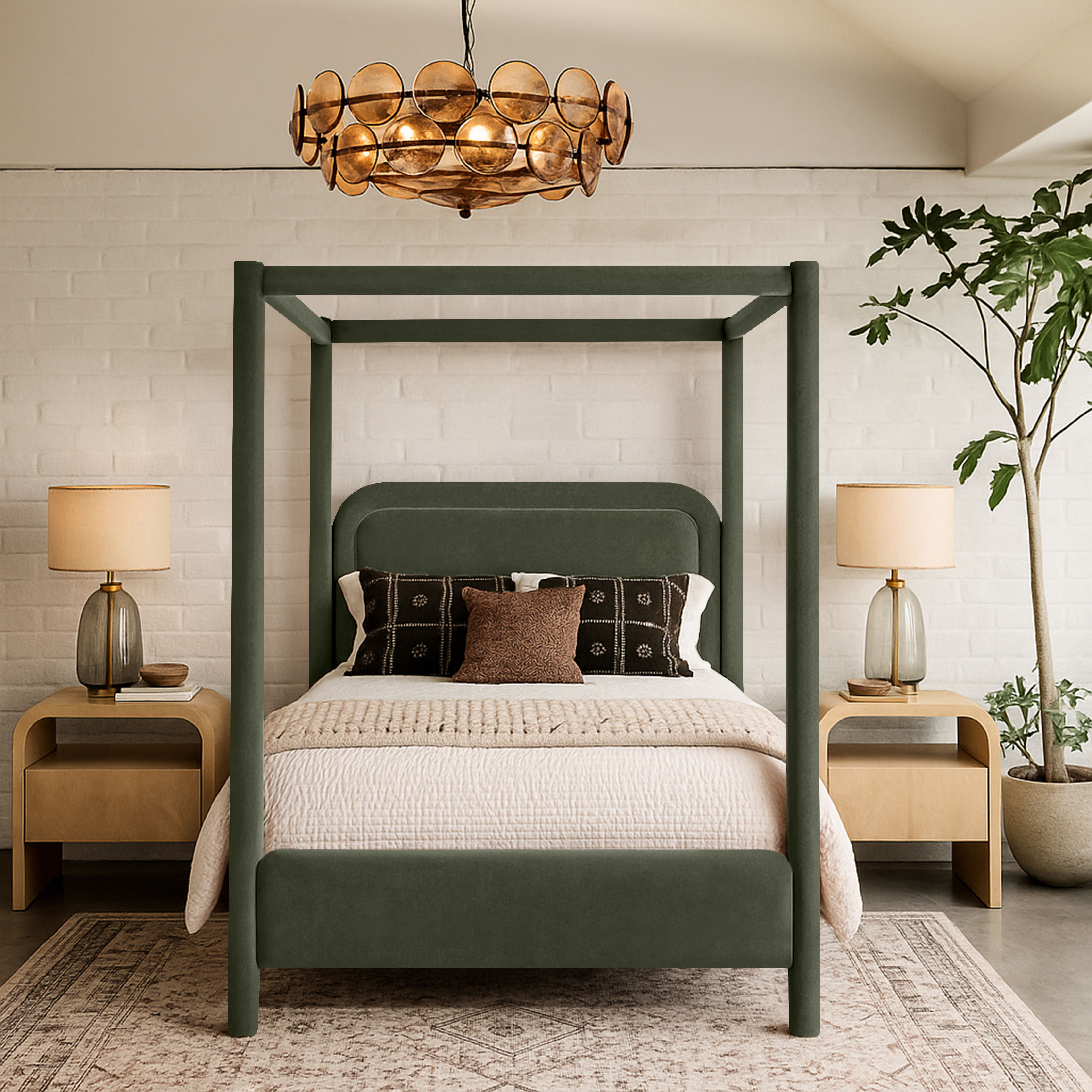Salina - Velvet Upholstered Queen Bed - Green
