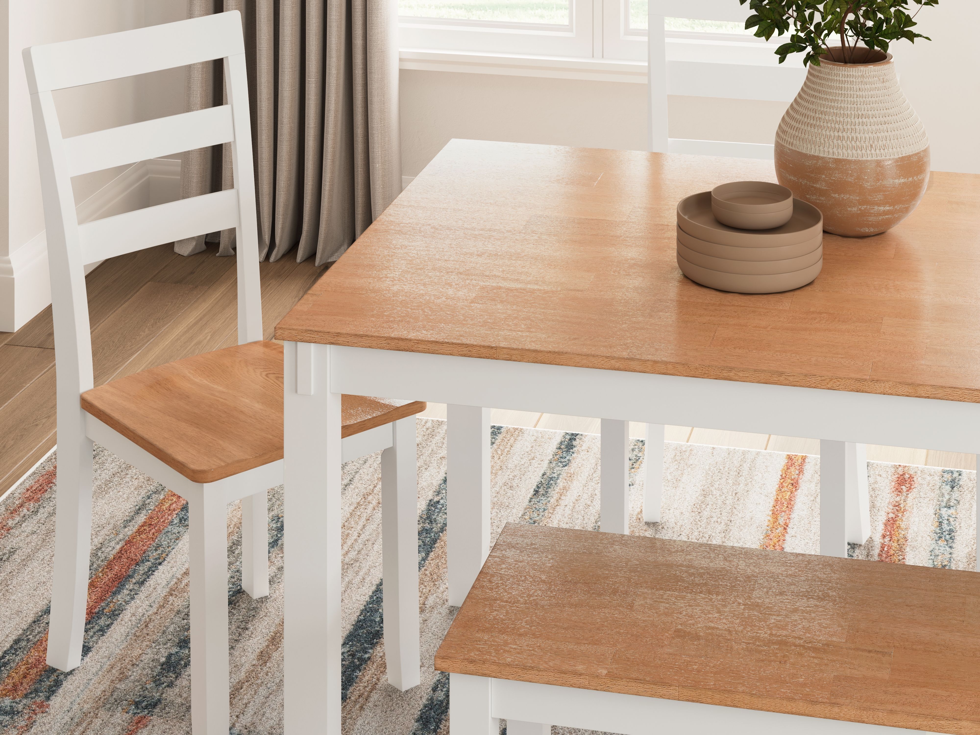 Ashley Furniture Gesthaven - Dining Room Table Set (Set of 6) - Natural / White - Image 5