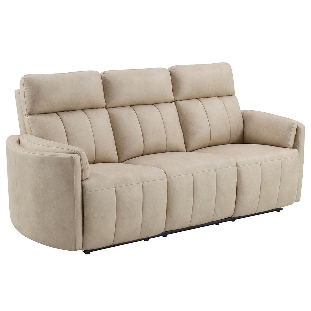 Elison - Motion Sofa - Dark Beige Polish Microfiber, beige, view 2