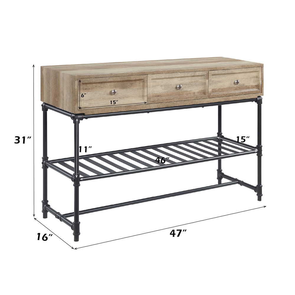 Brantley II - Sofa Table - Oak & Sandy Black, light brown, view 6