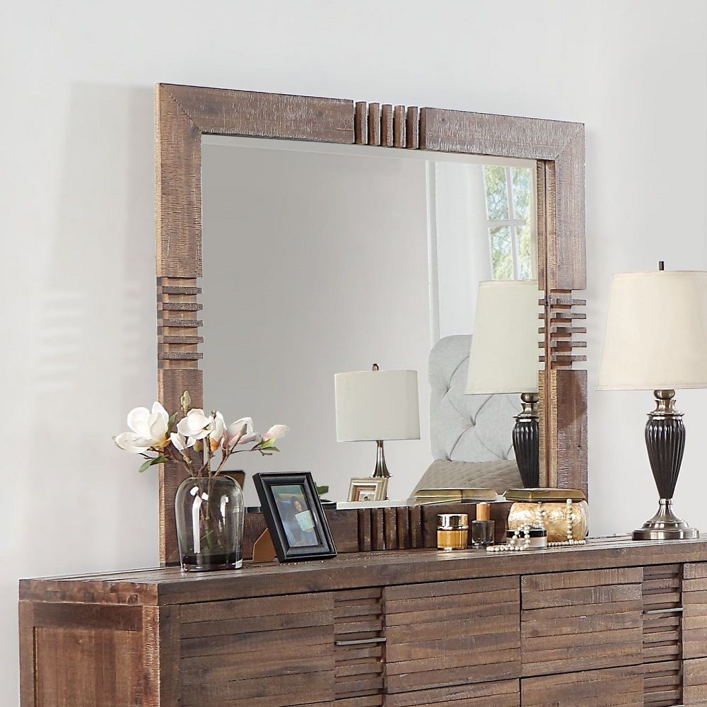 Andria - Mirror - Reclaimed Oak, light brown