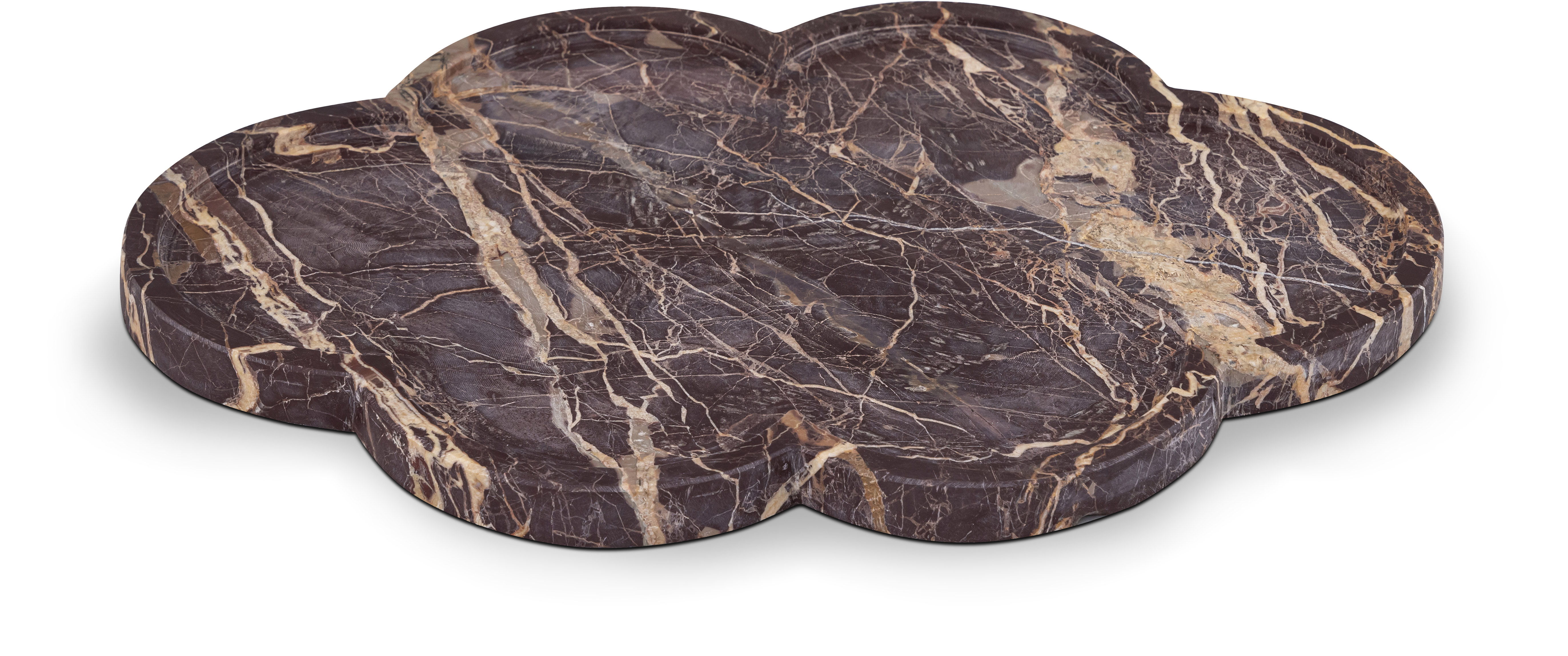 Rimini - Marble Clover Shaped Tray - Cherry