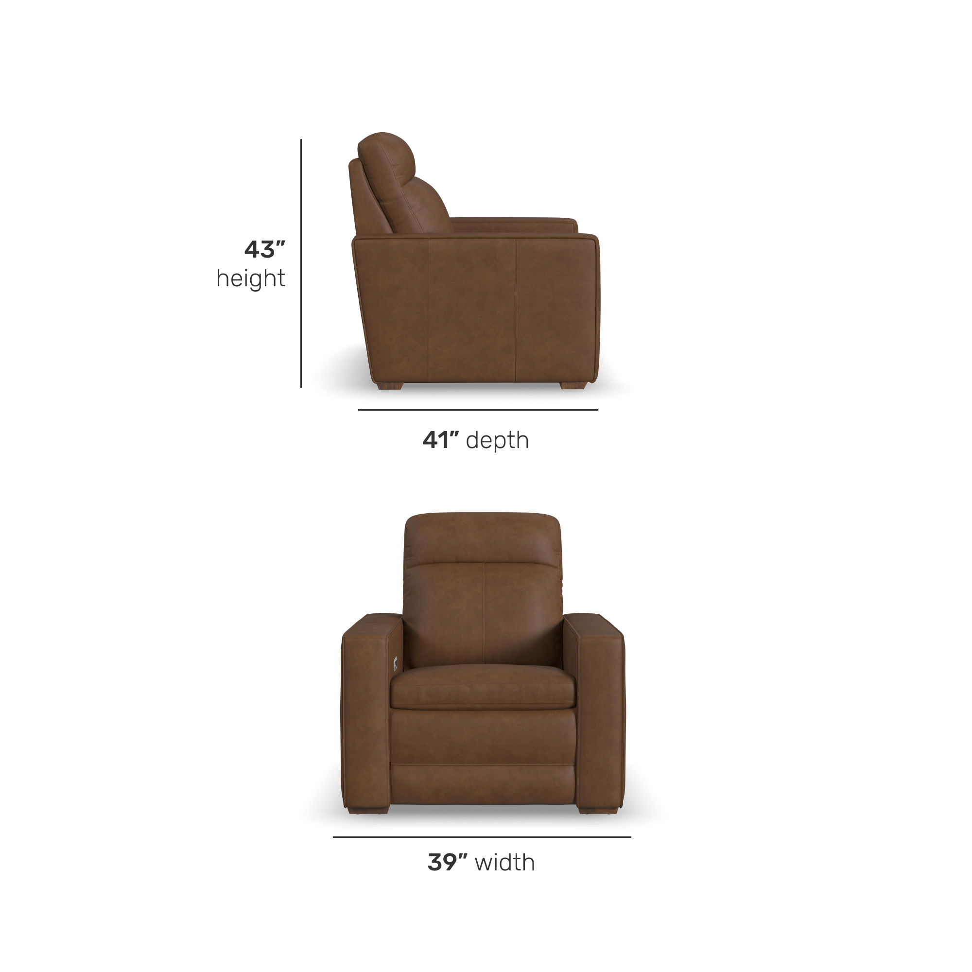 Dutch - Power Recliner With Power Headrest & Lumbar - Dark Brown, dark brown, view 6