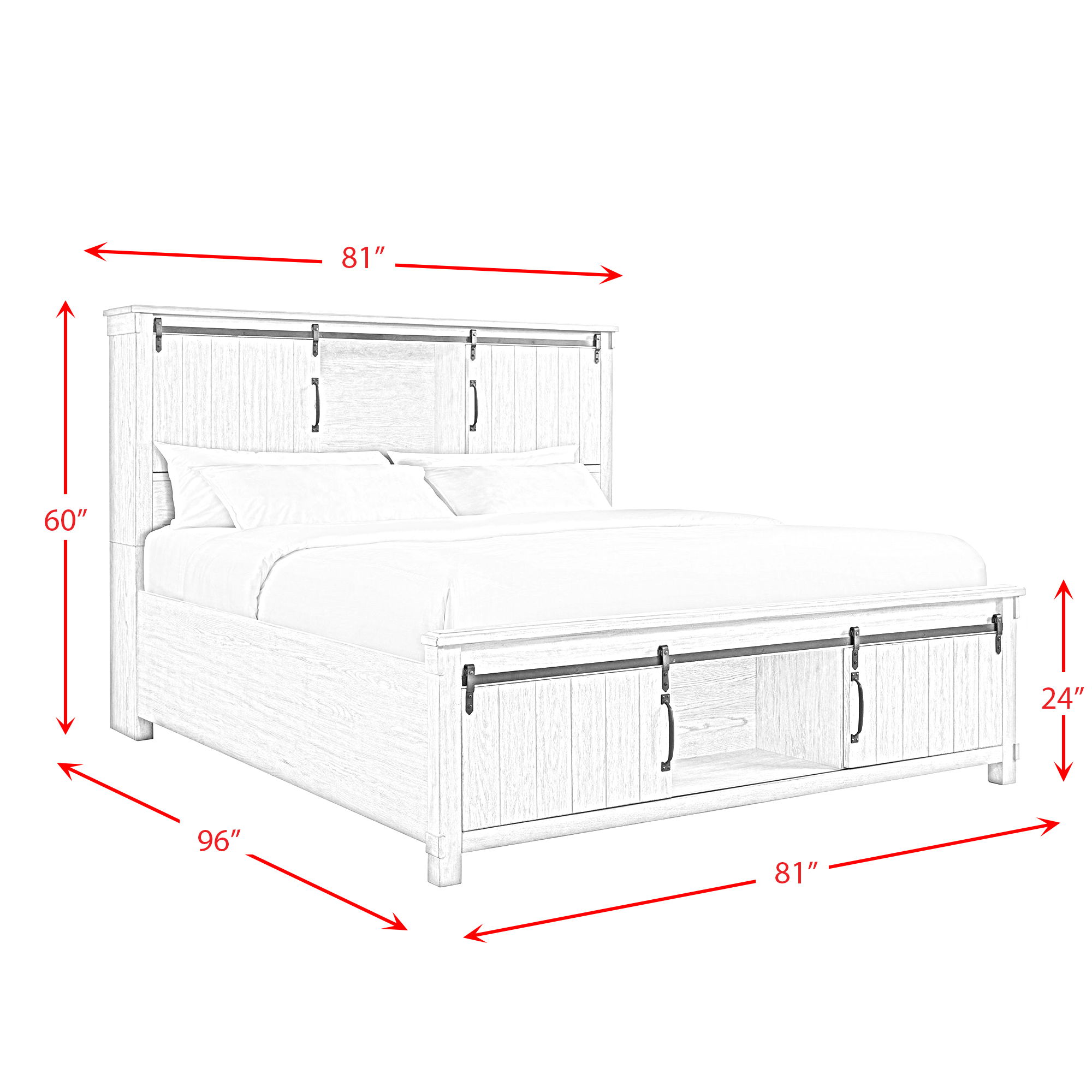 Scott - King Platform Storage Bed - Dark Brown