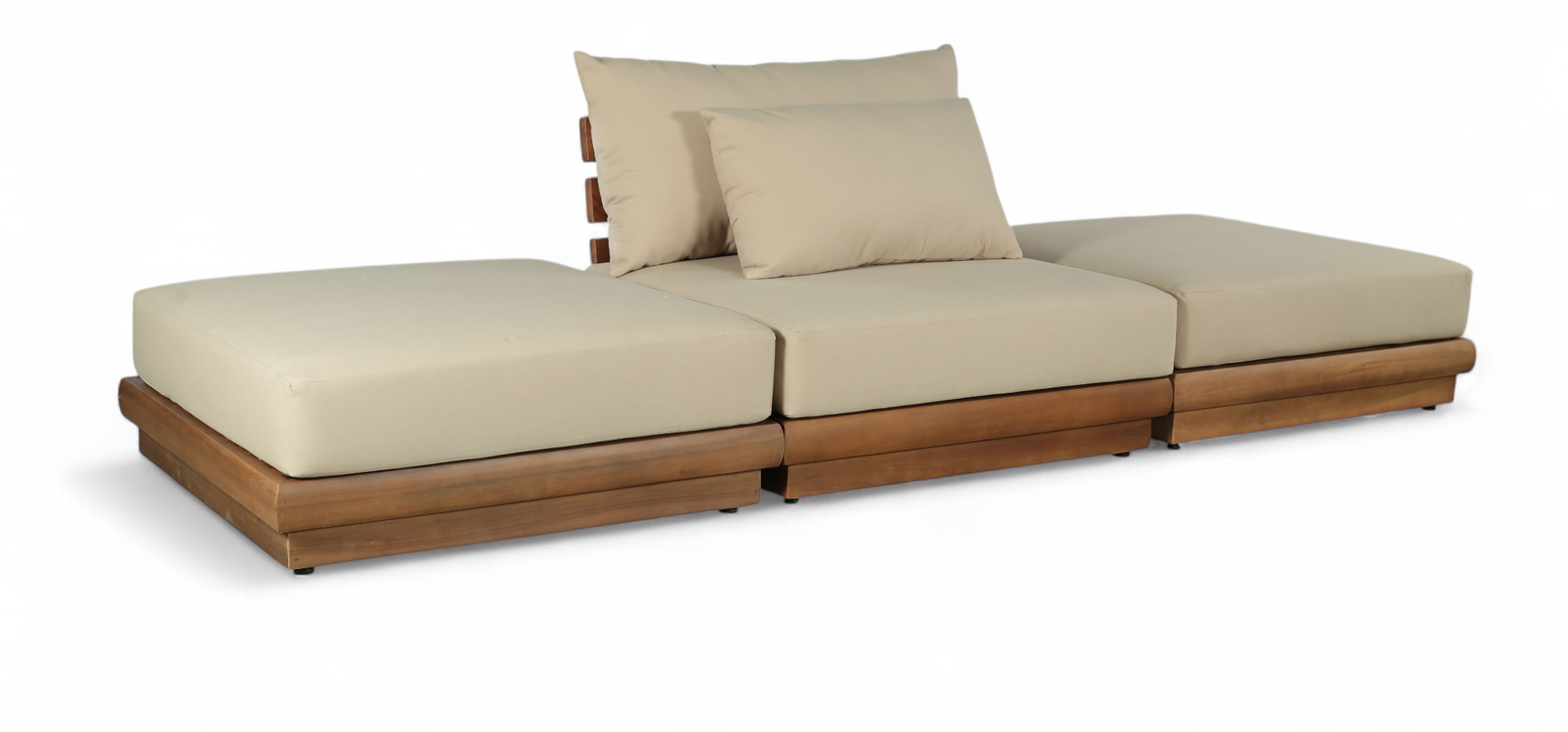 3 Pc · Water Resistant Fabric 111" Upholstered Outdoor Patio Modular Sofa