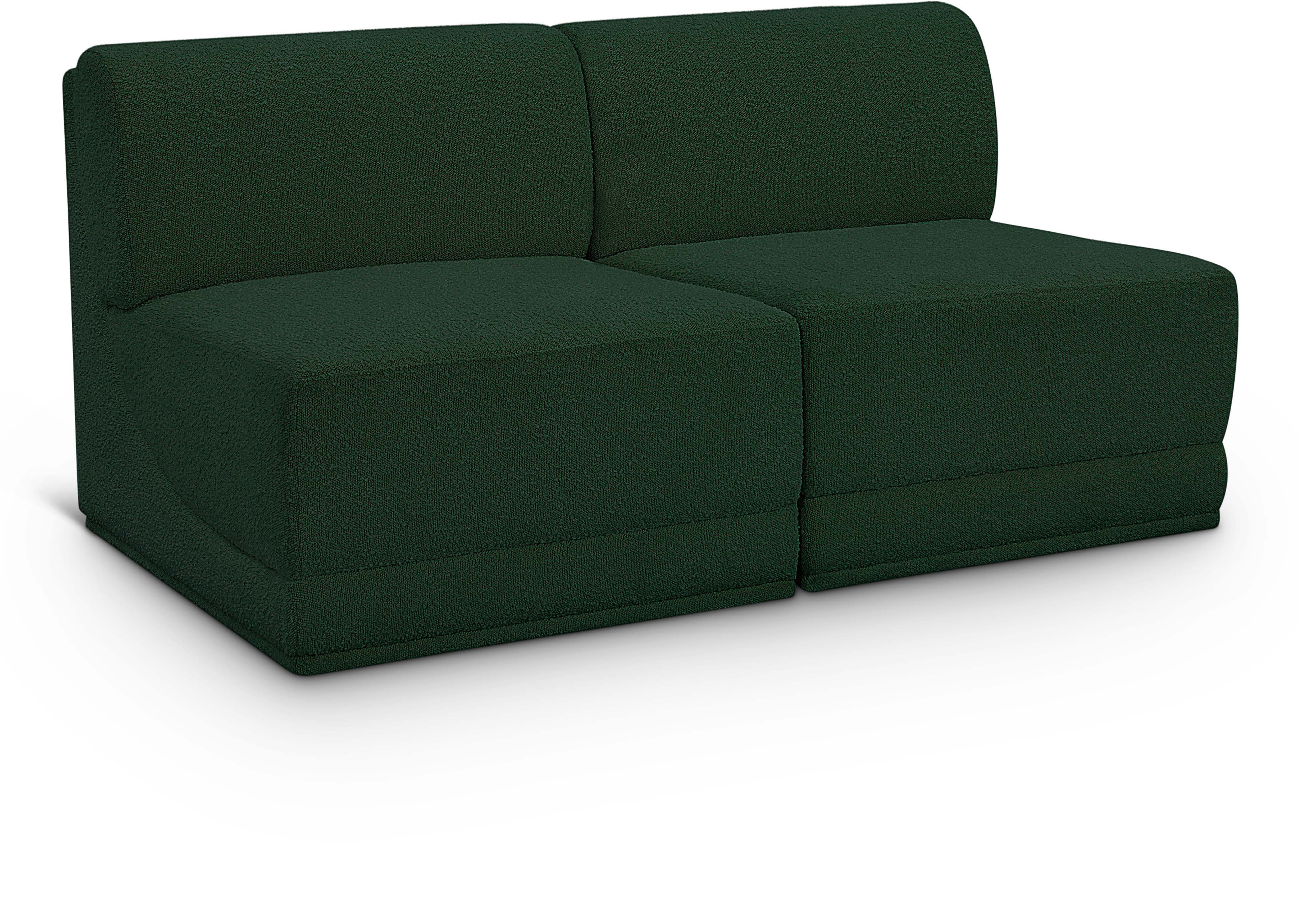Ollie - 2 Seat Armless Modular Sofa - Green