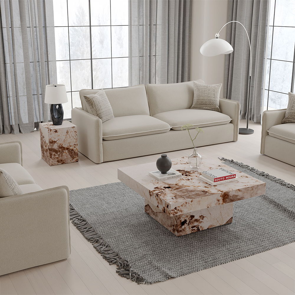 Fultan - Coffee Table - Engineered Stone, pink, view 5