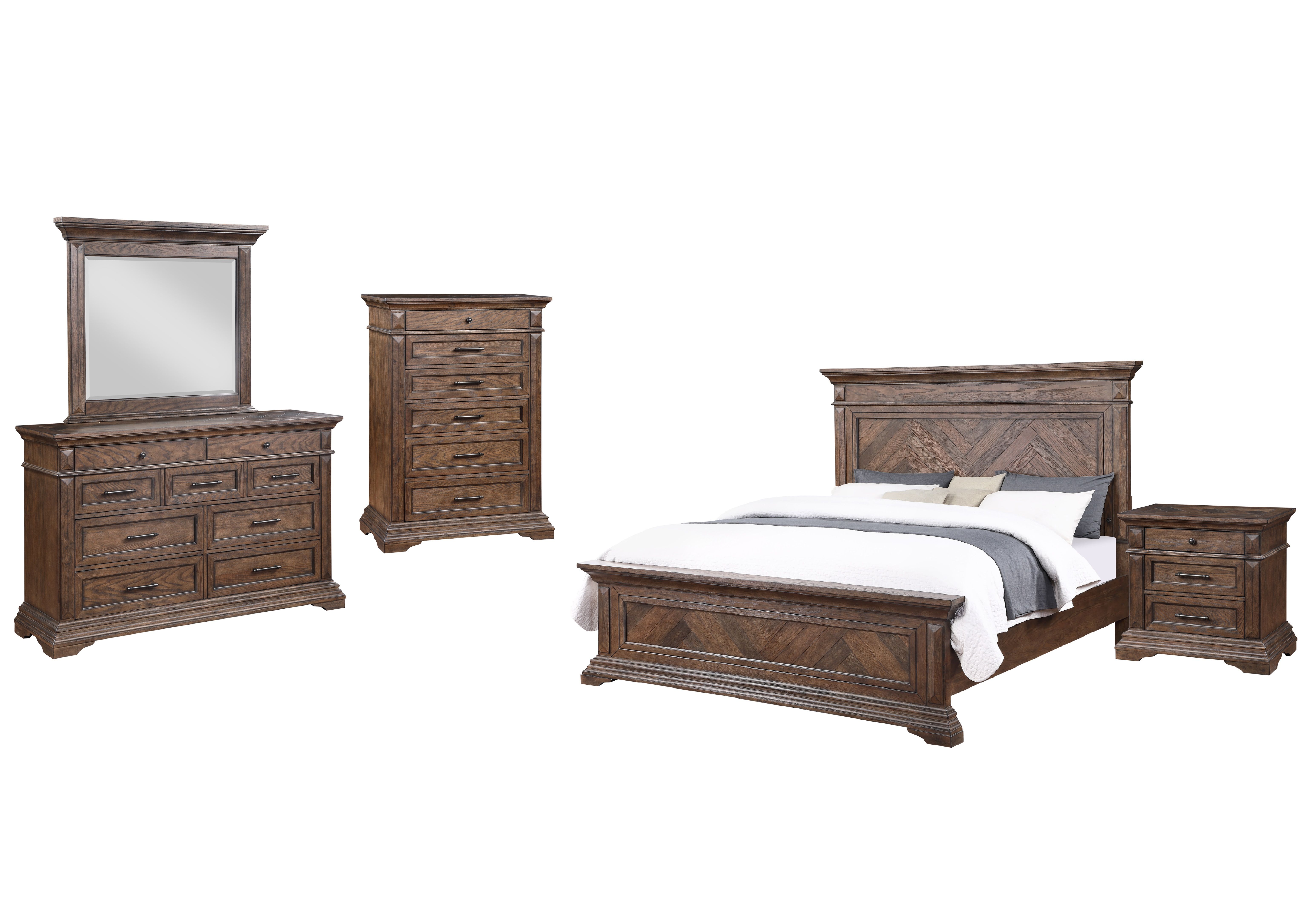 Eastern King · 5 Pc · Bed & Dresser & Mirror & Nightstand & Chest