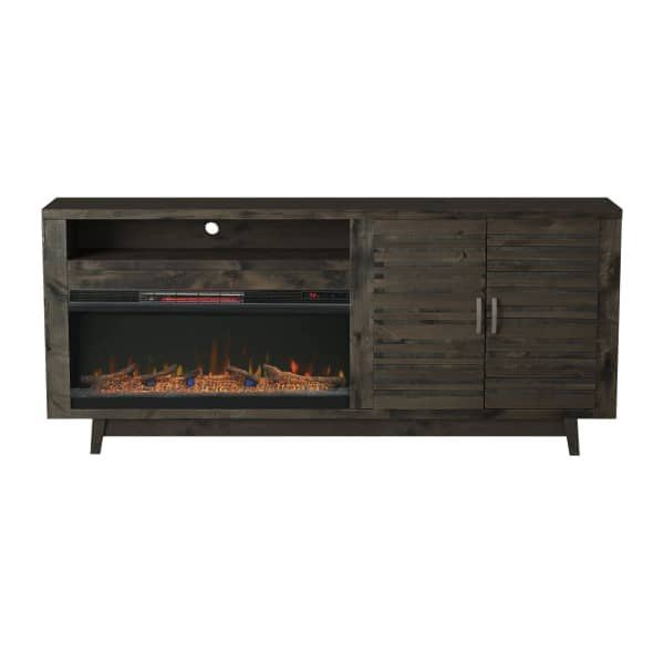 Avondale - 84\" Fireplace Console - Charcoal