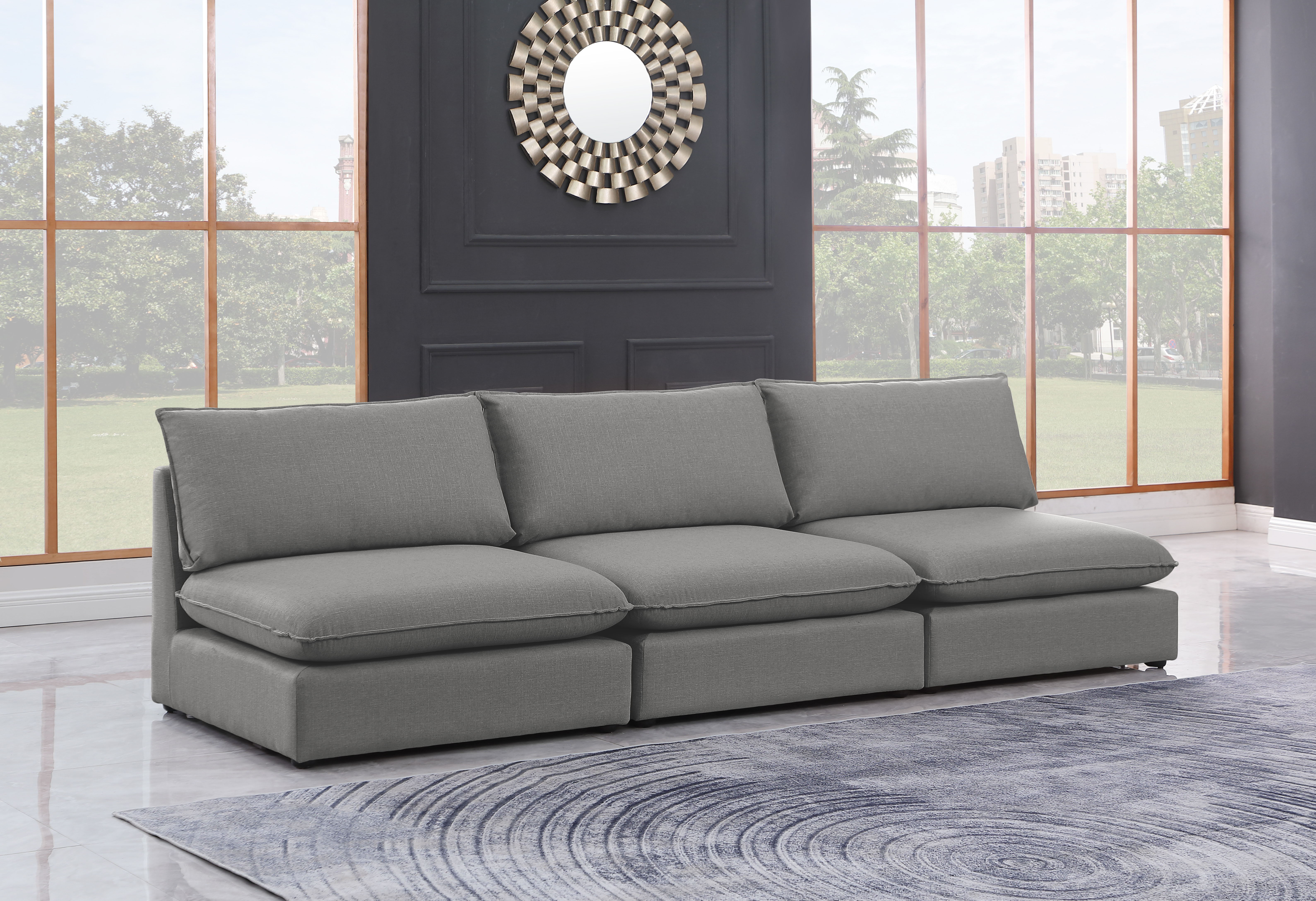 Mackenzie - 3 Piece Modular Armless Sofa - Gray
