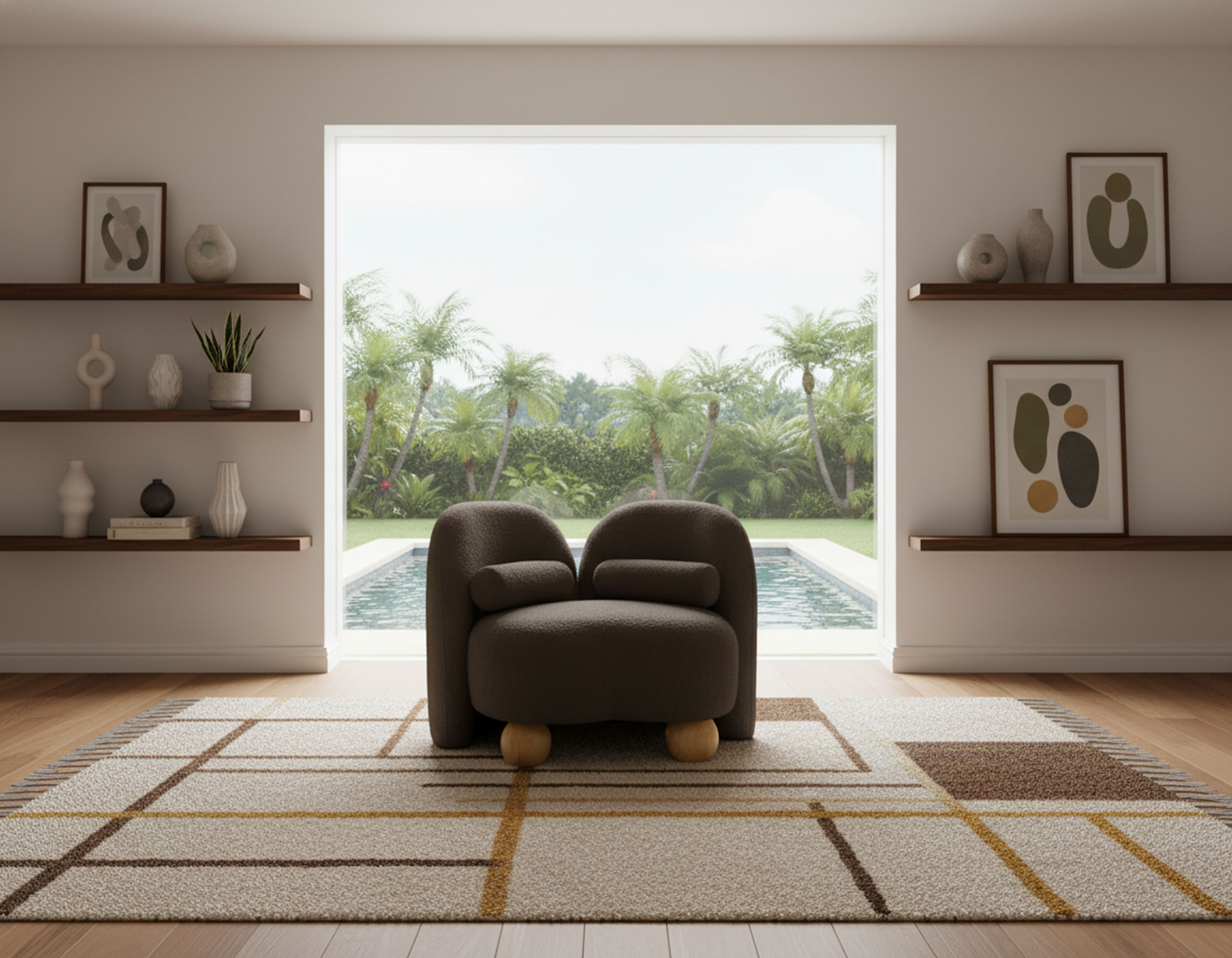 Daphne - Boucle Chair - Brown