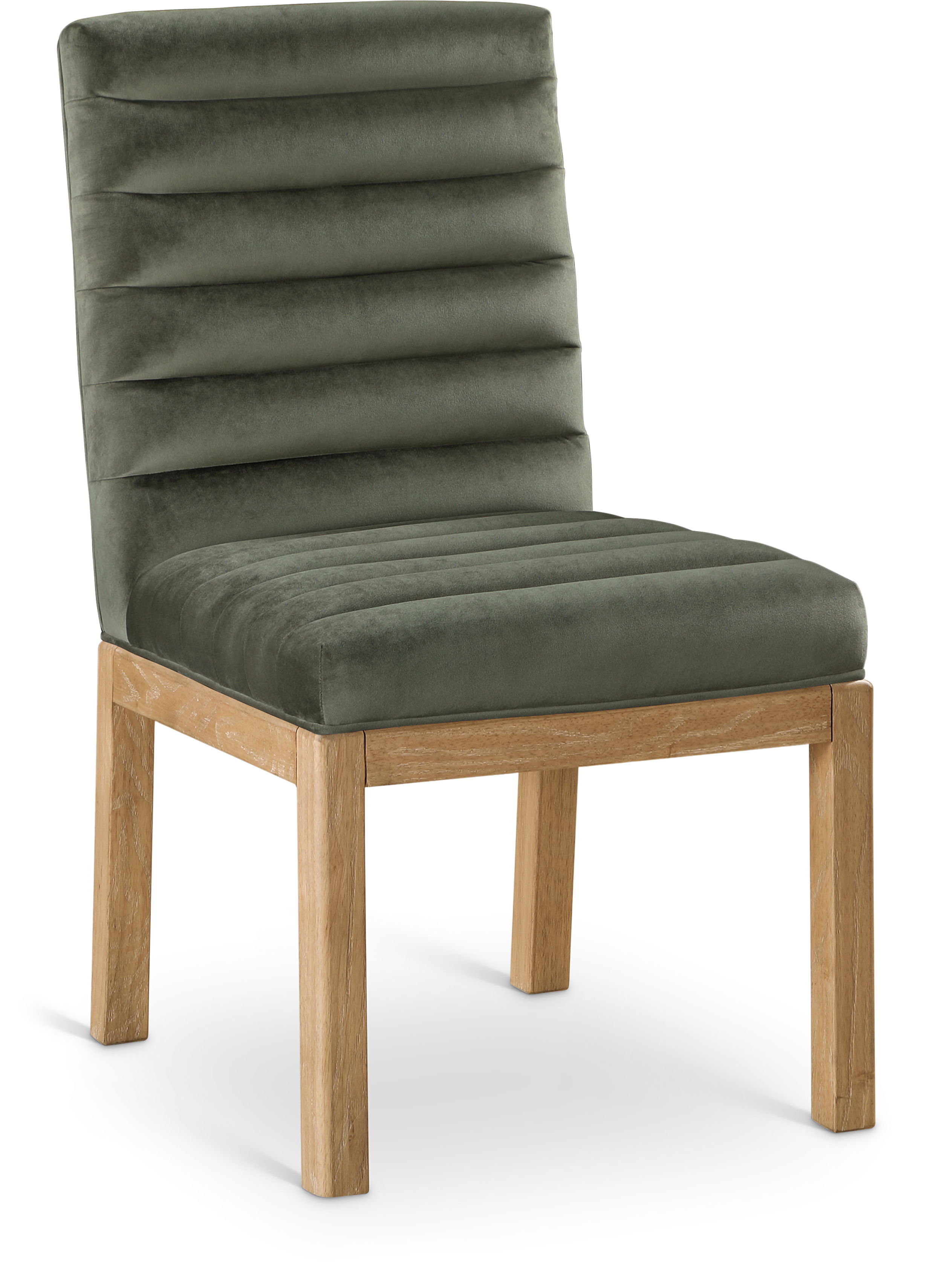 Evelyn - Dining Chair With Natural Legs - Green