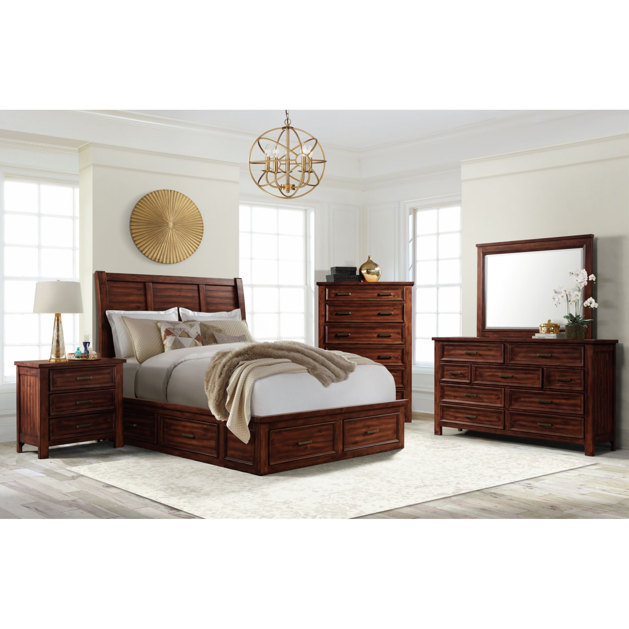 Sullivan - King Storage Bed - Rich Cherry
