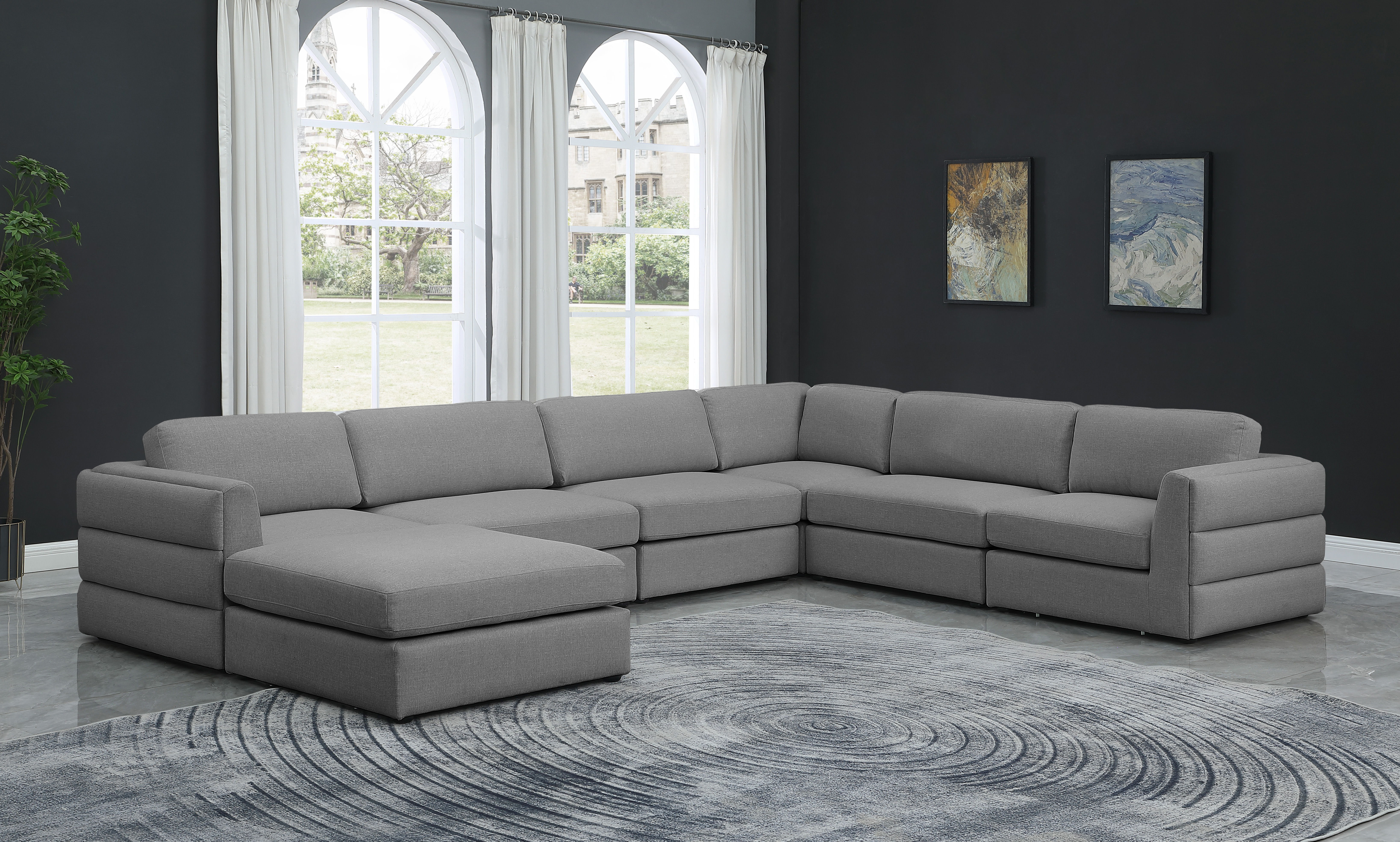Beckham - 7 Piece Modular Sectional With Chaise - Gray