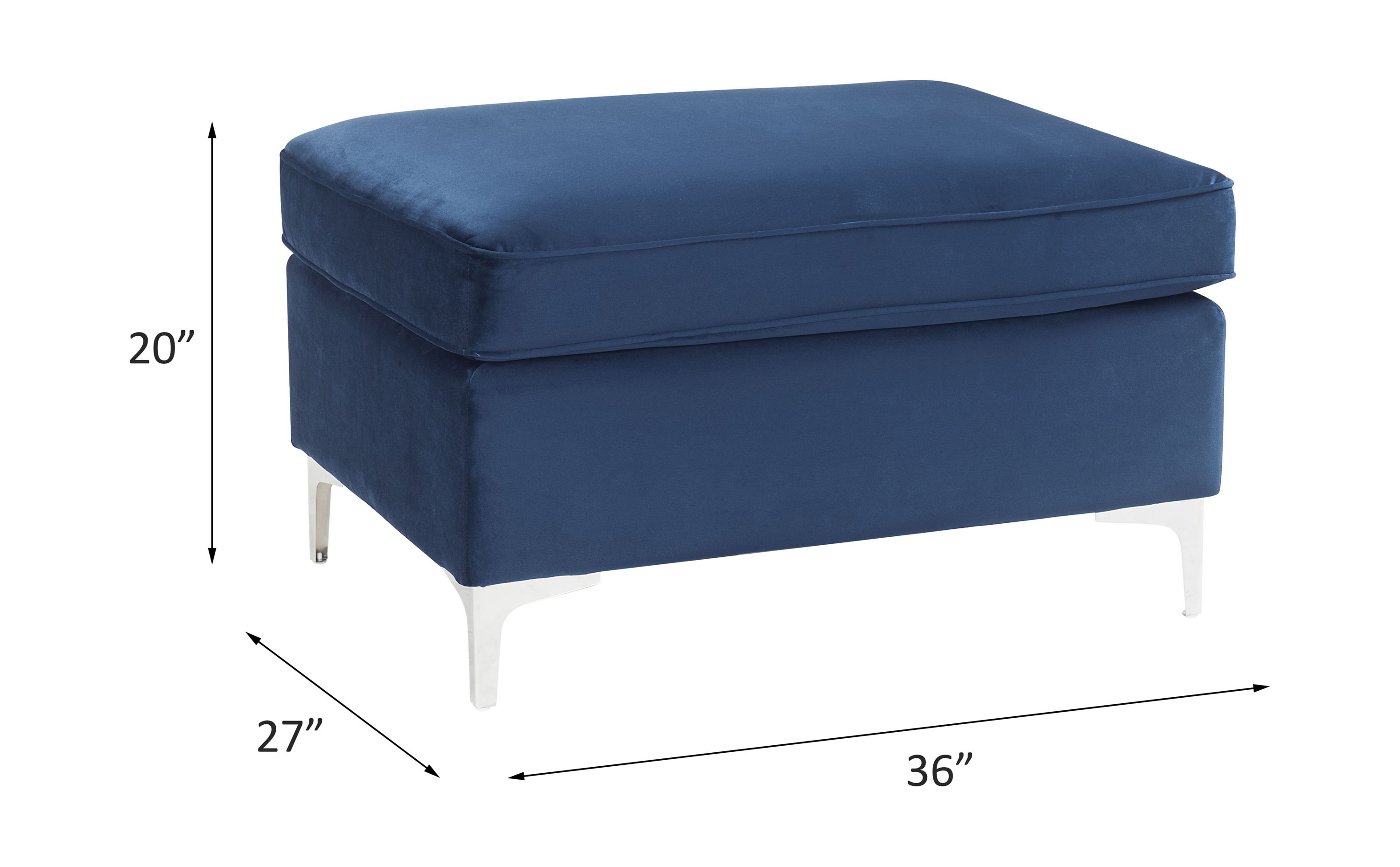 Jaszira - Modular Ottoman - Blue Velvet, blue, view 3