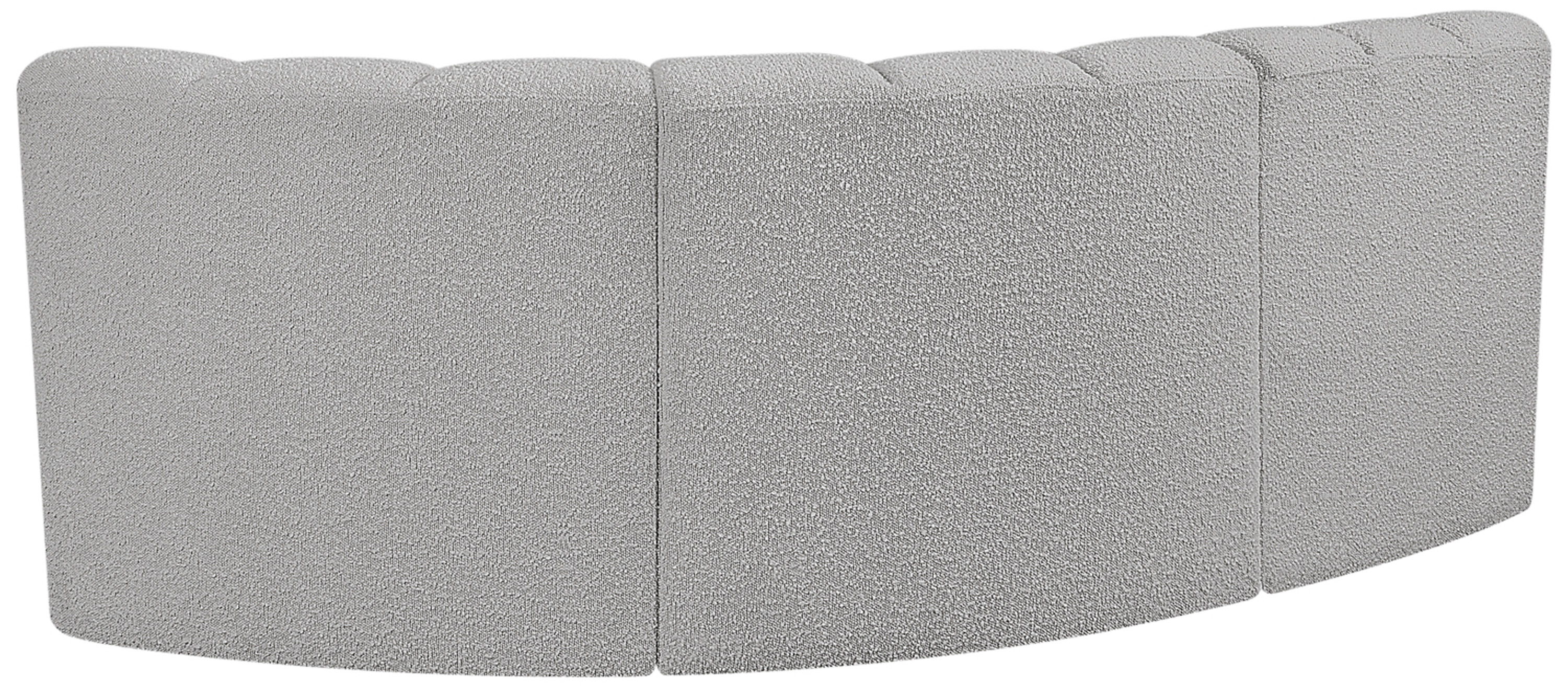 Arc - Boucle Fabric 3 Piece Sofa - Gray
