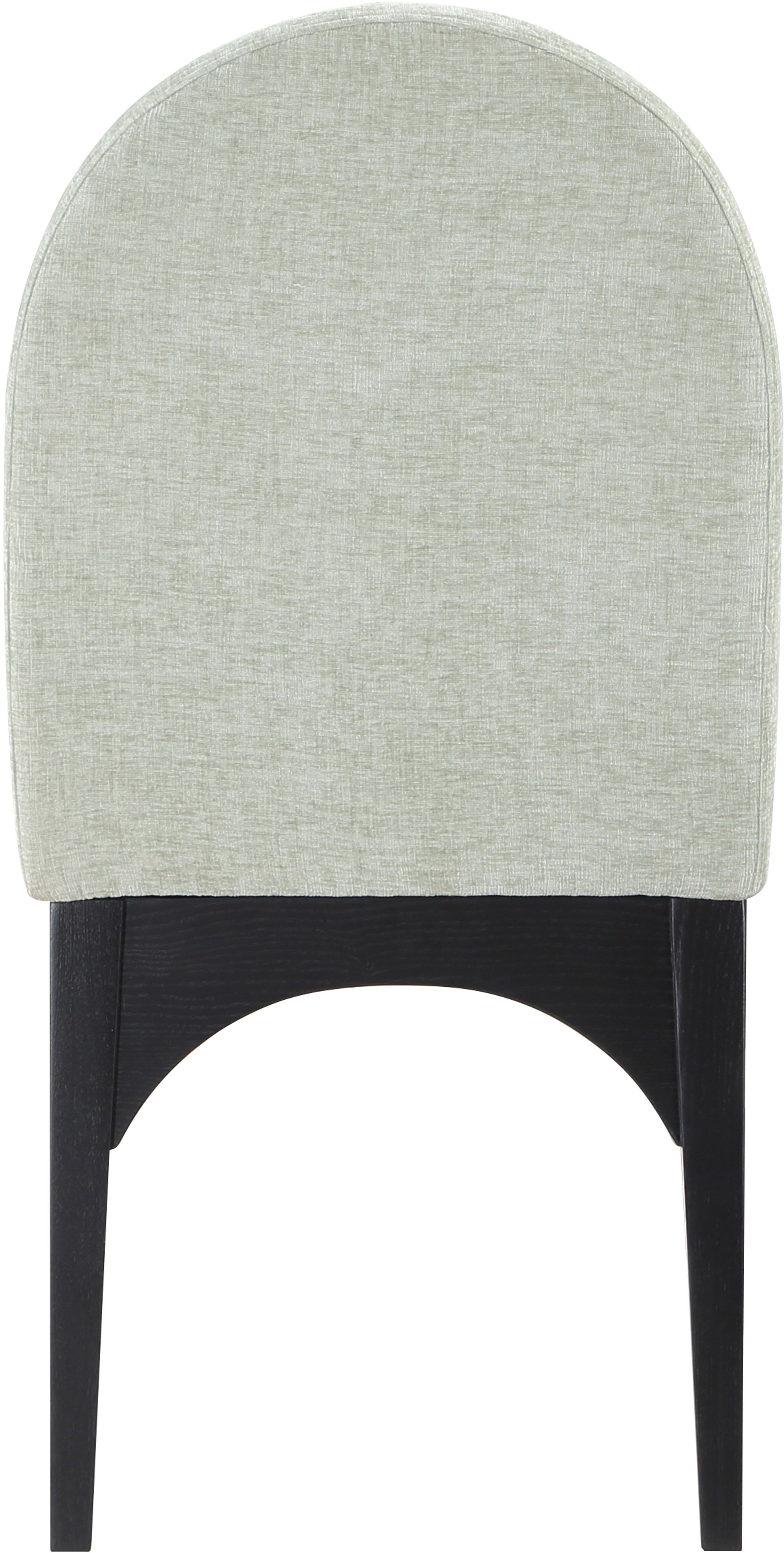 Waldorf - Chenille Dining Side Chair With Black Legs - Mint