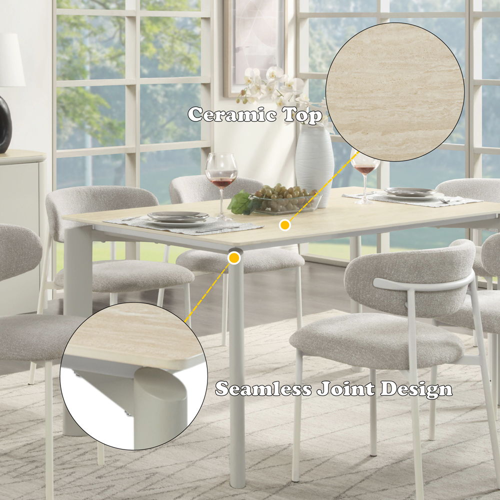 Ingram - Dining Table - Sintered Stone & Light Gray, light gray, view 6