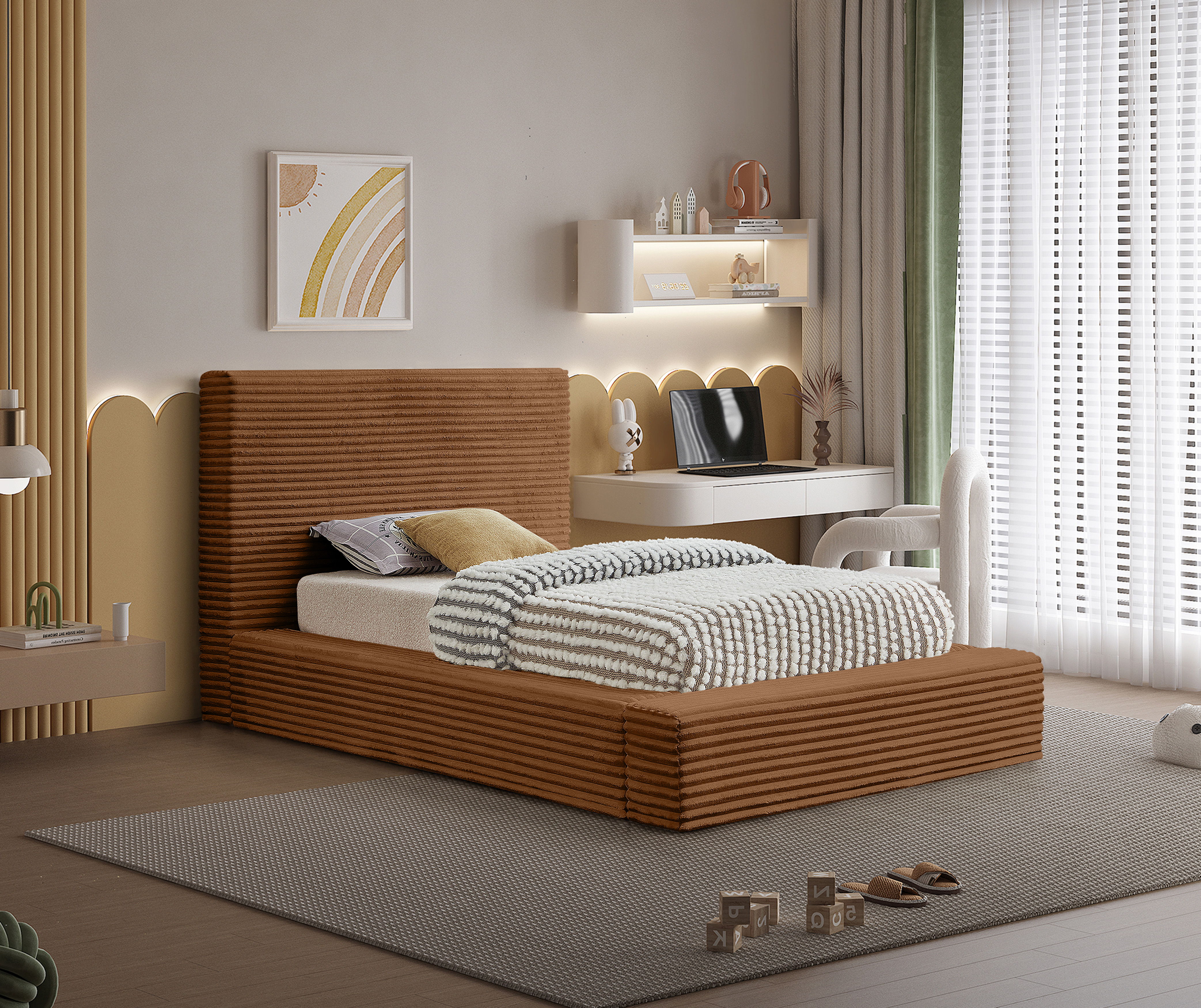Dexter - Twin Bed - Saddle