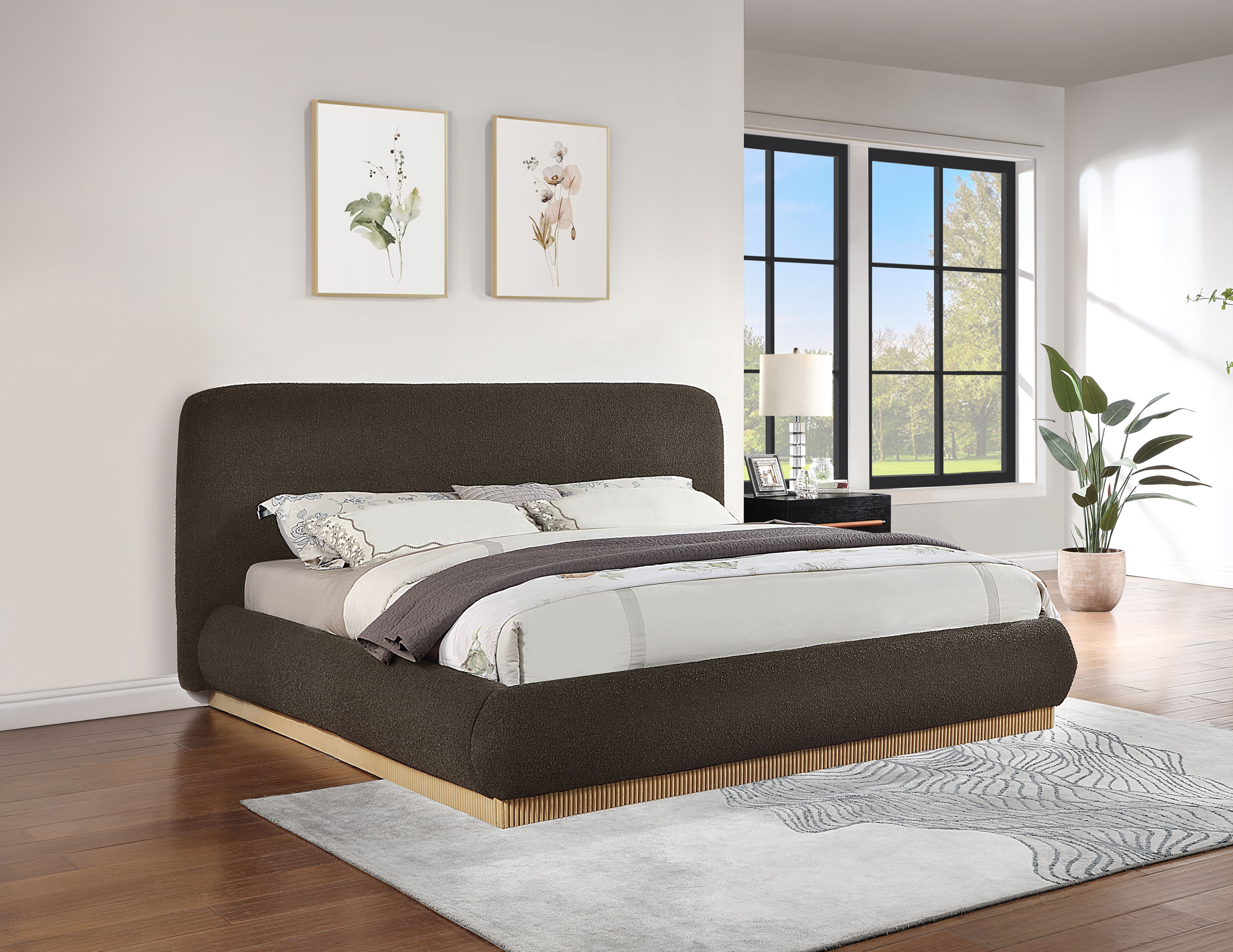 Rigby - King Bed With Natural Base - Brown