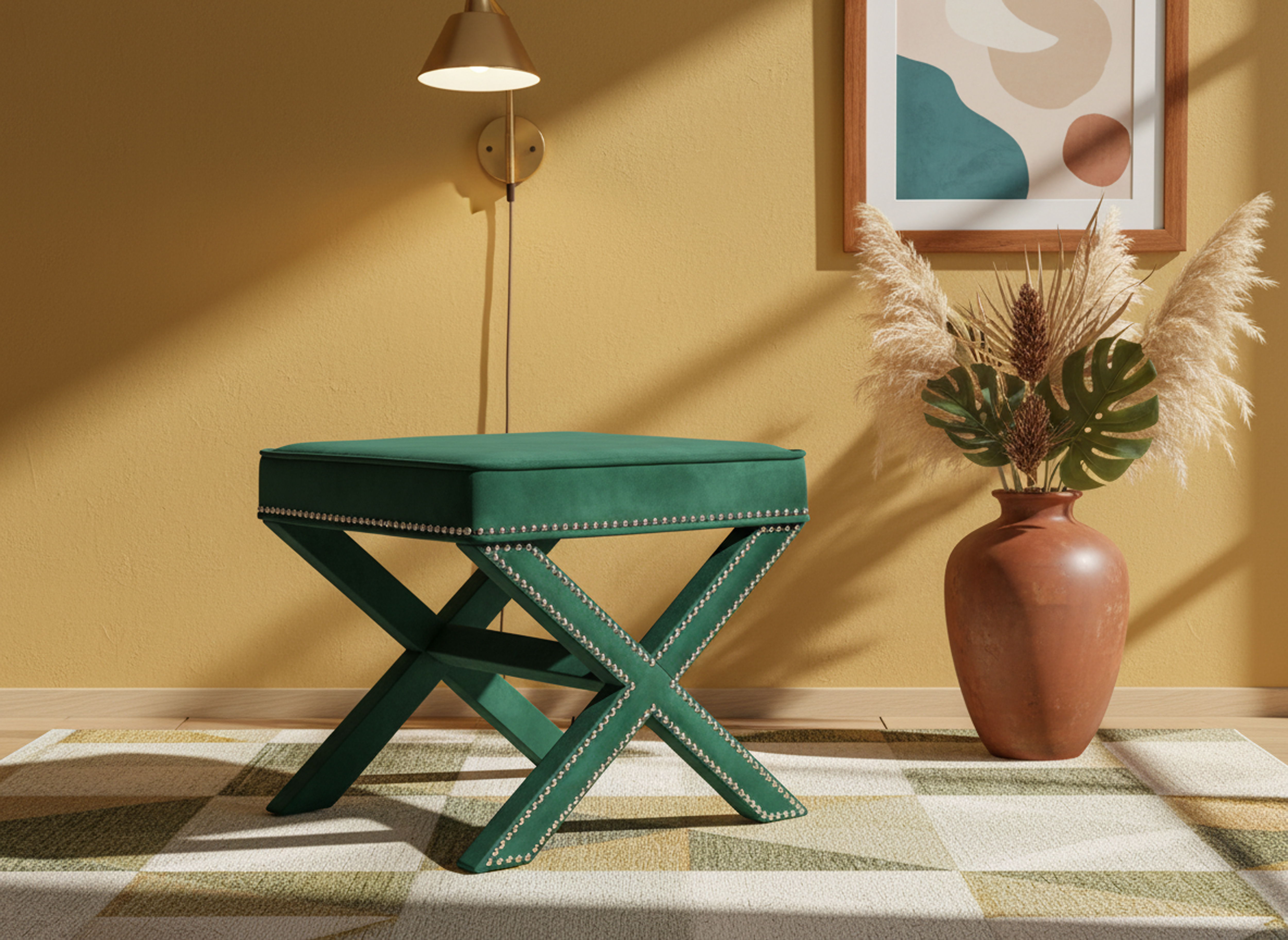 Nixon - Ottoman / Bench - Green
