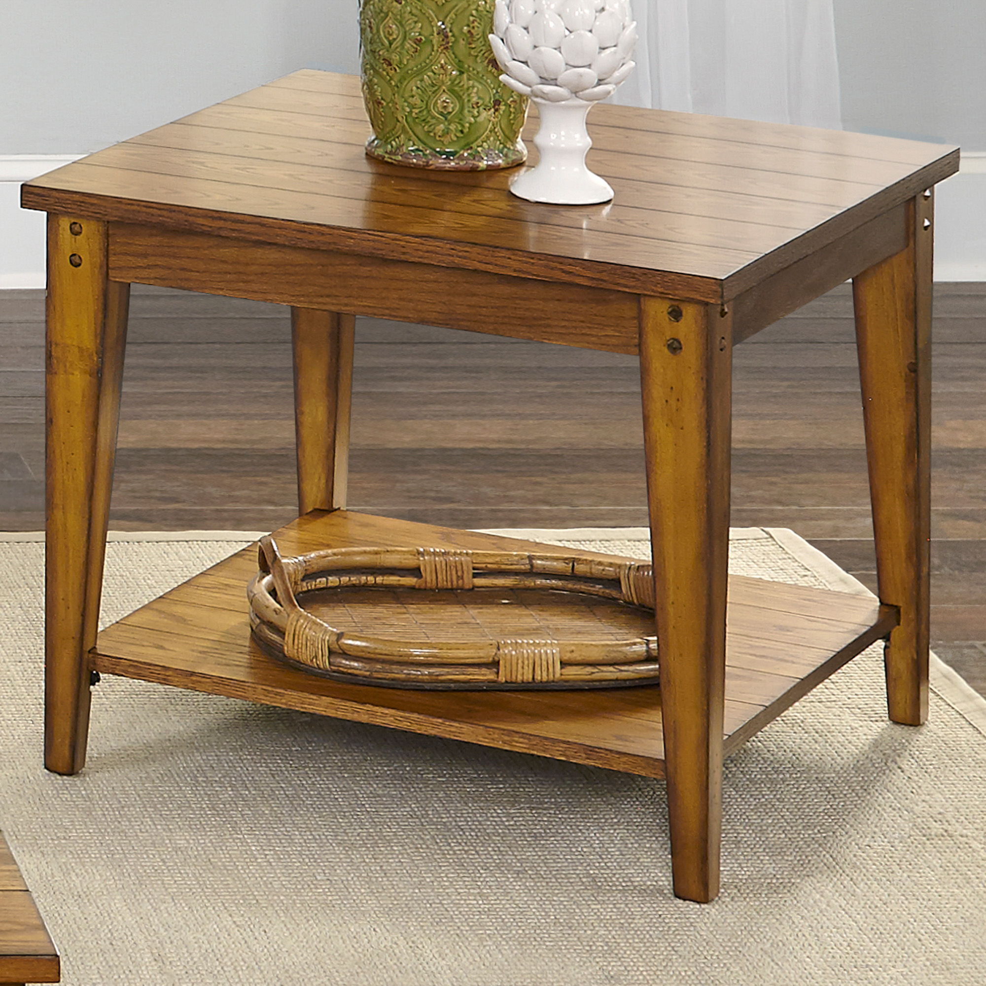 Liberty Furniture Lake House - Square Lamp Table - Light Brown