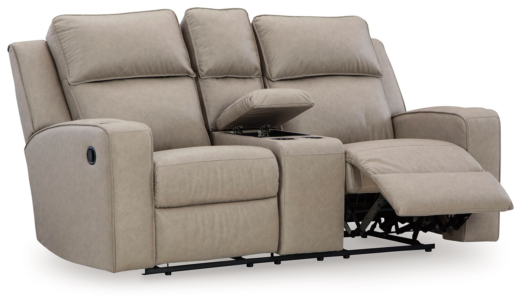 Ashley Furniture Lavenhorne - Dbl Rec Loveseat W/Console - Pebble - Image 3