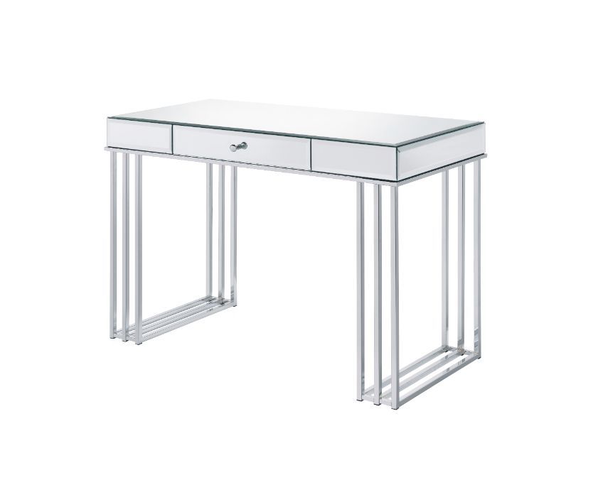 Critter - Writing Desk - Mirrored And Chrome, silver