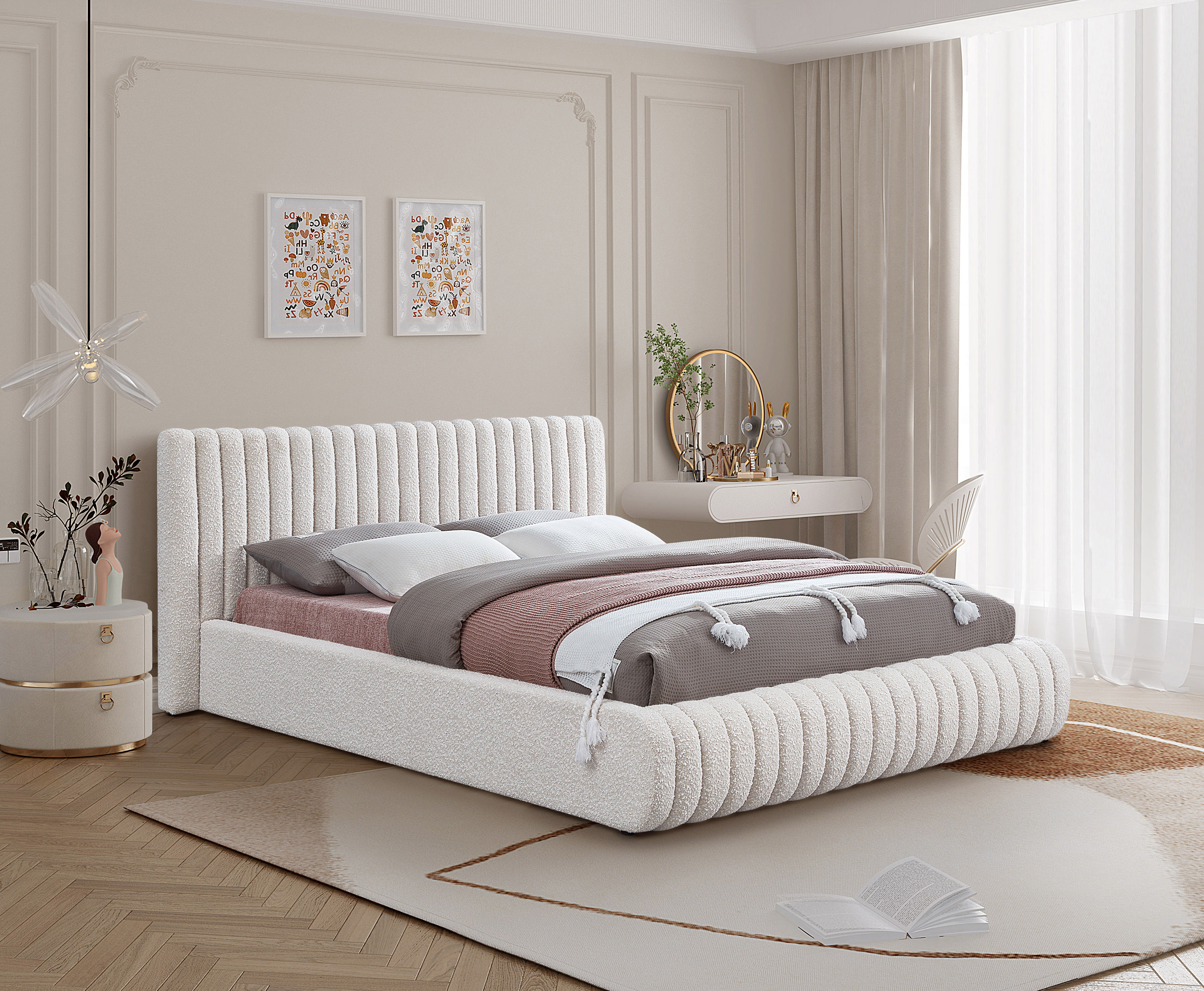 Nash - Queen Bed - Cream