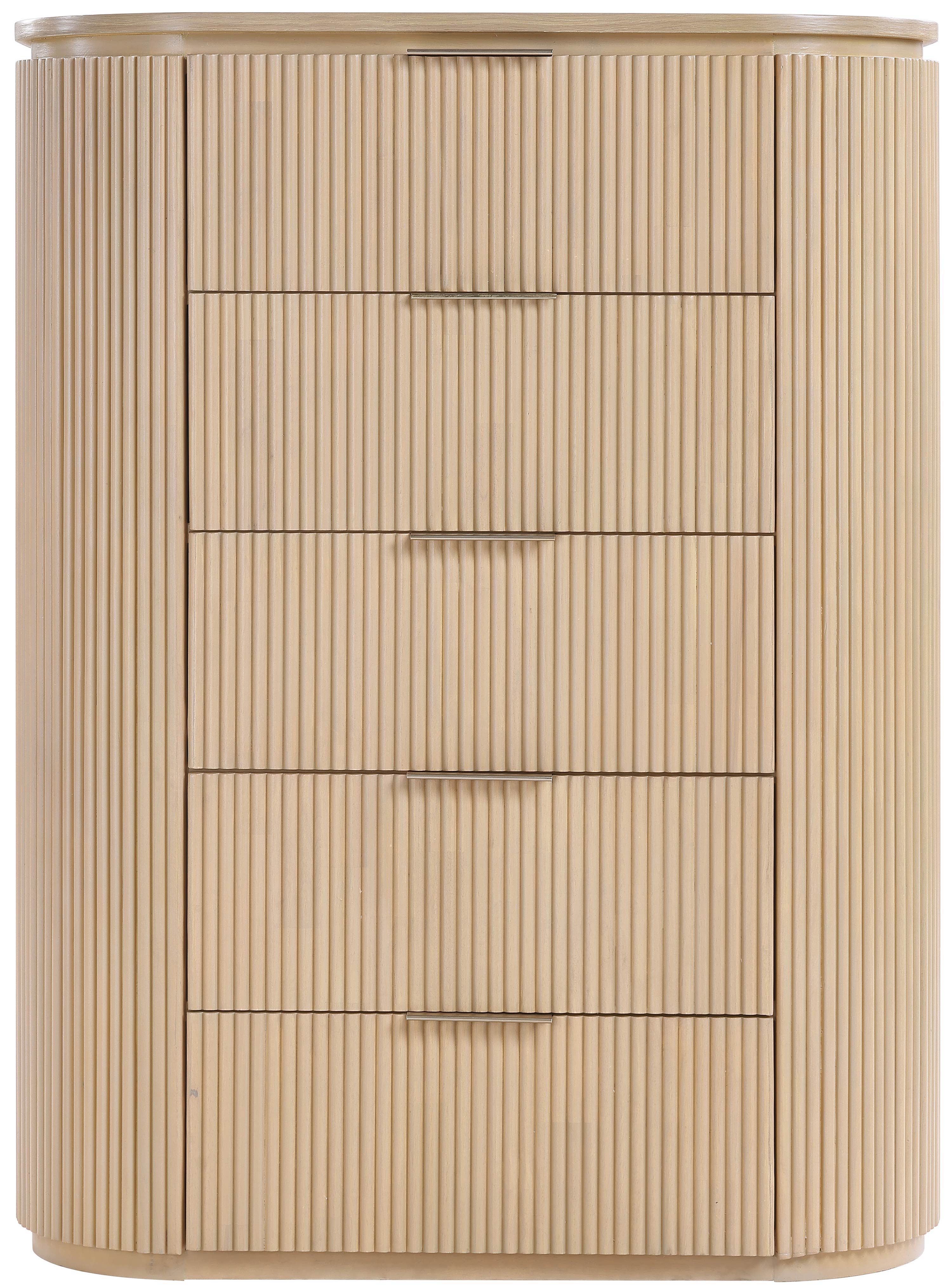 Astrid - Solid Wood And Oak Veneer Chest - Natural