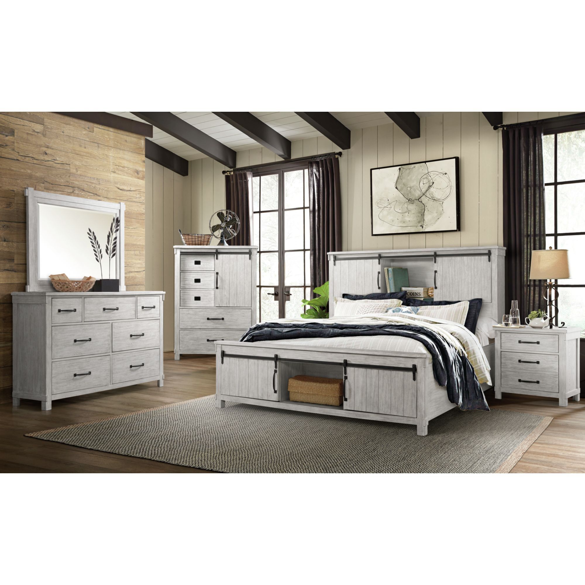 Scott - King Platform Storage Bed - White