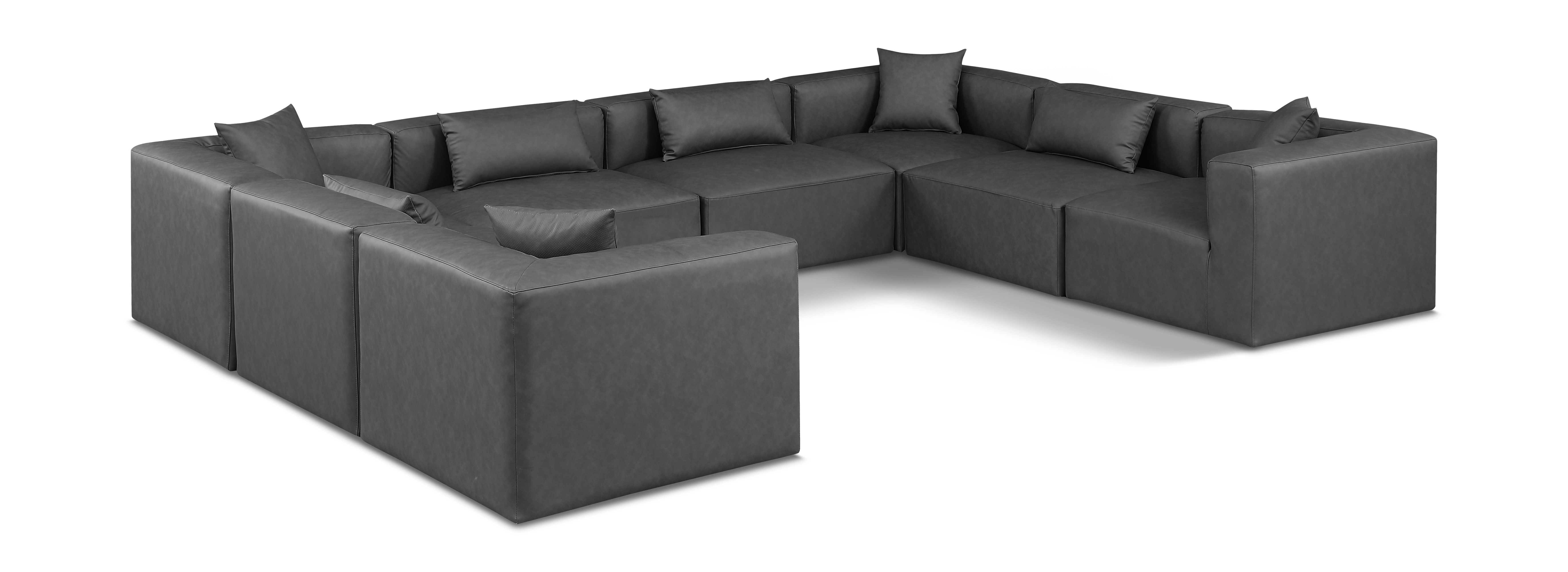 Cube - 8 Piece Modular Sectional - Charcoal Gray