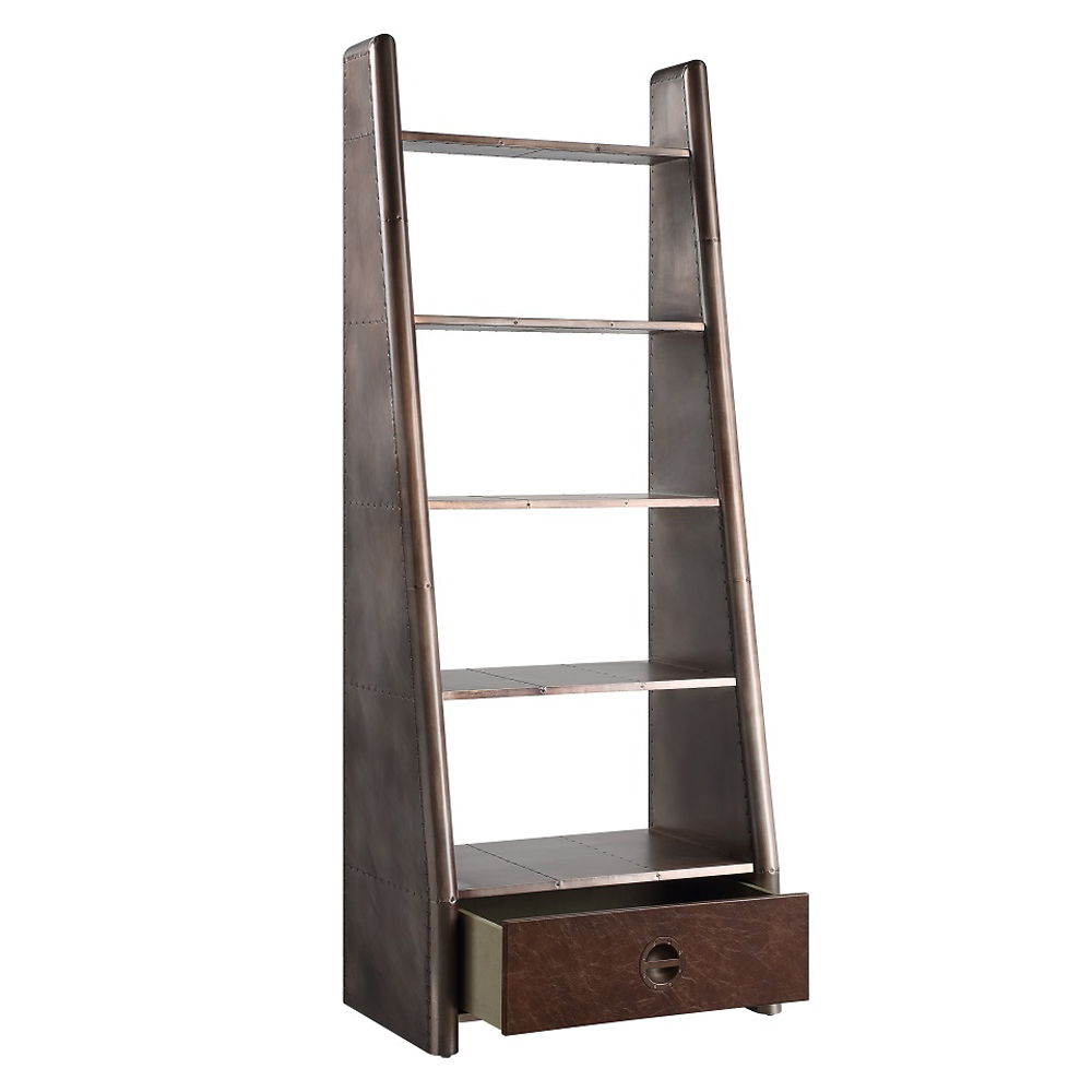 Brancaster - Bookcase - Aluminum, dark brown, view 2
