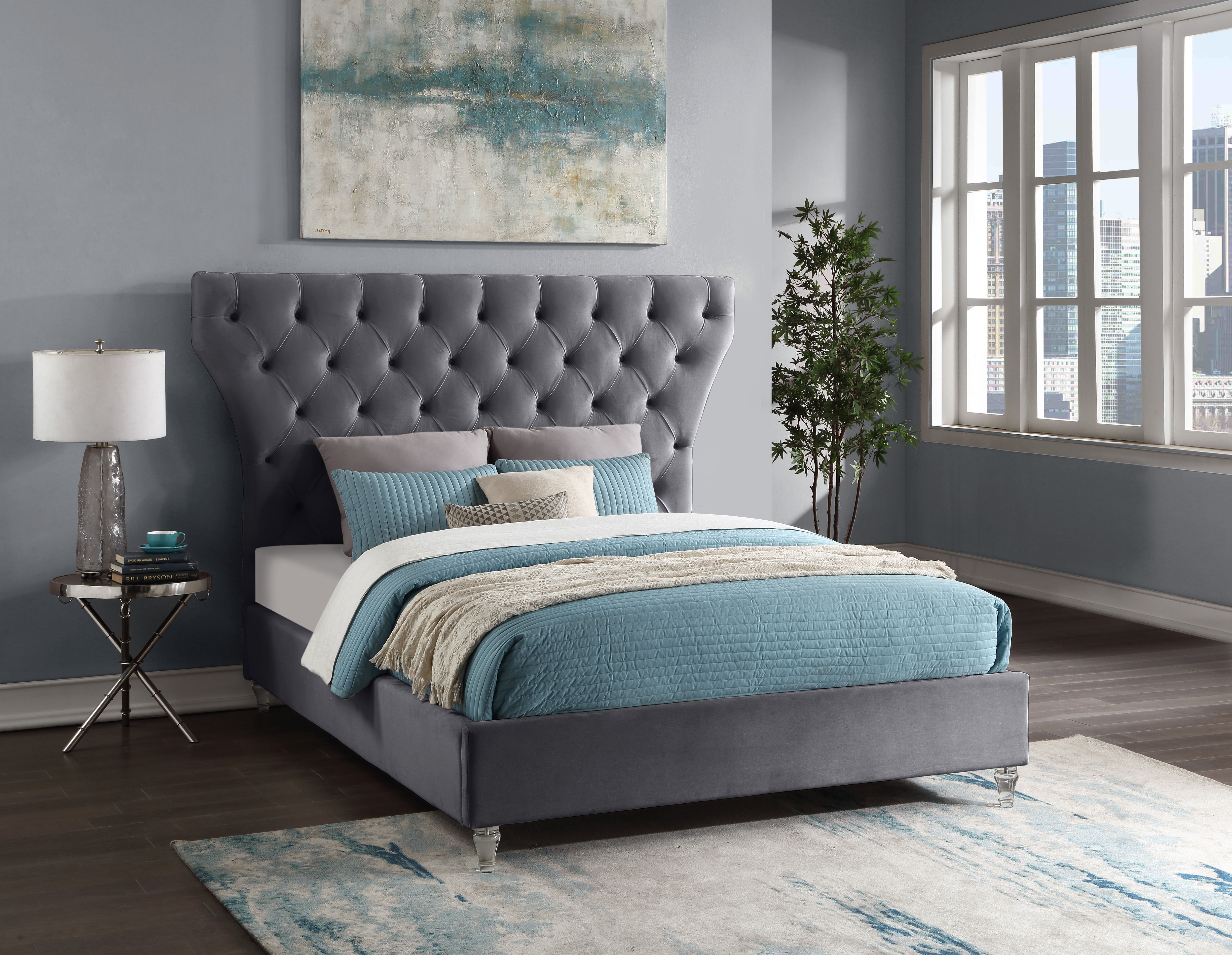 Kira - Queen Bed - Gray