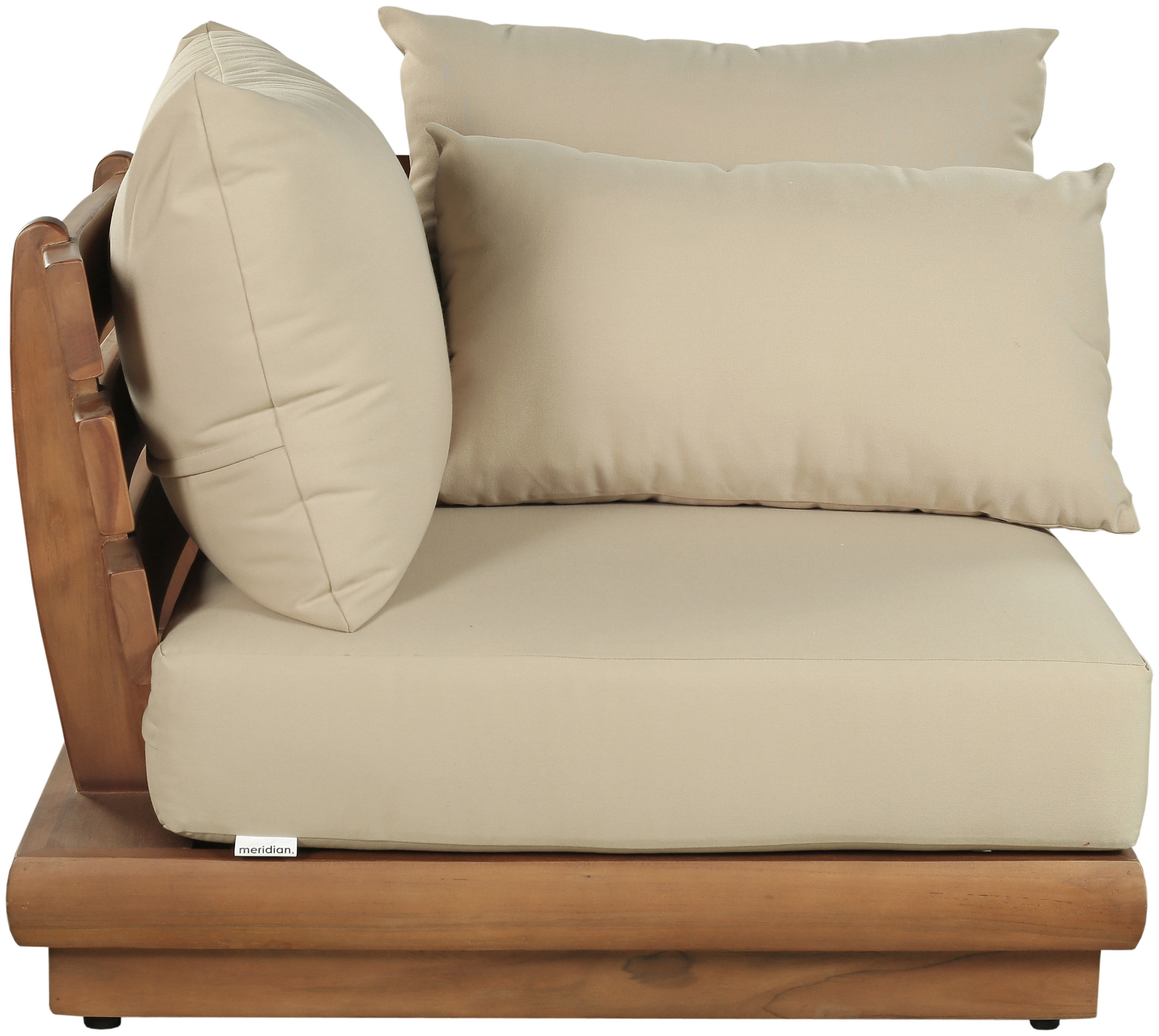 Mirella - Water Resistant Fabric Upholstered Outdoor Patio Modular Corner Chair - Tan