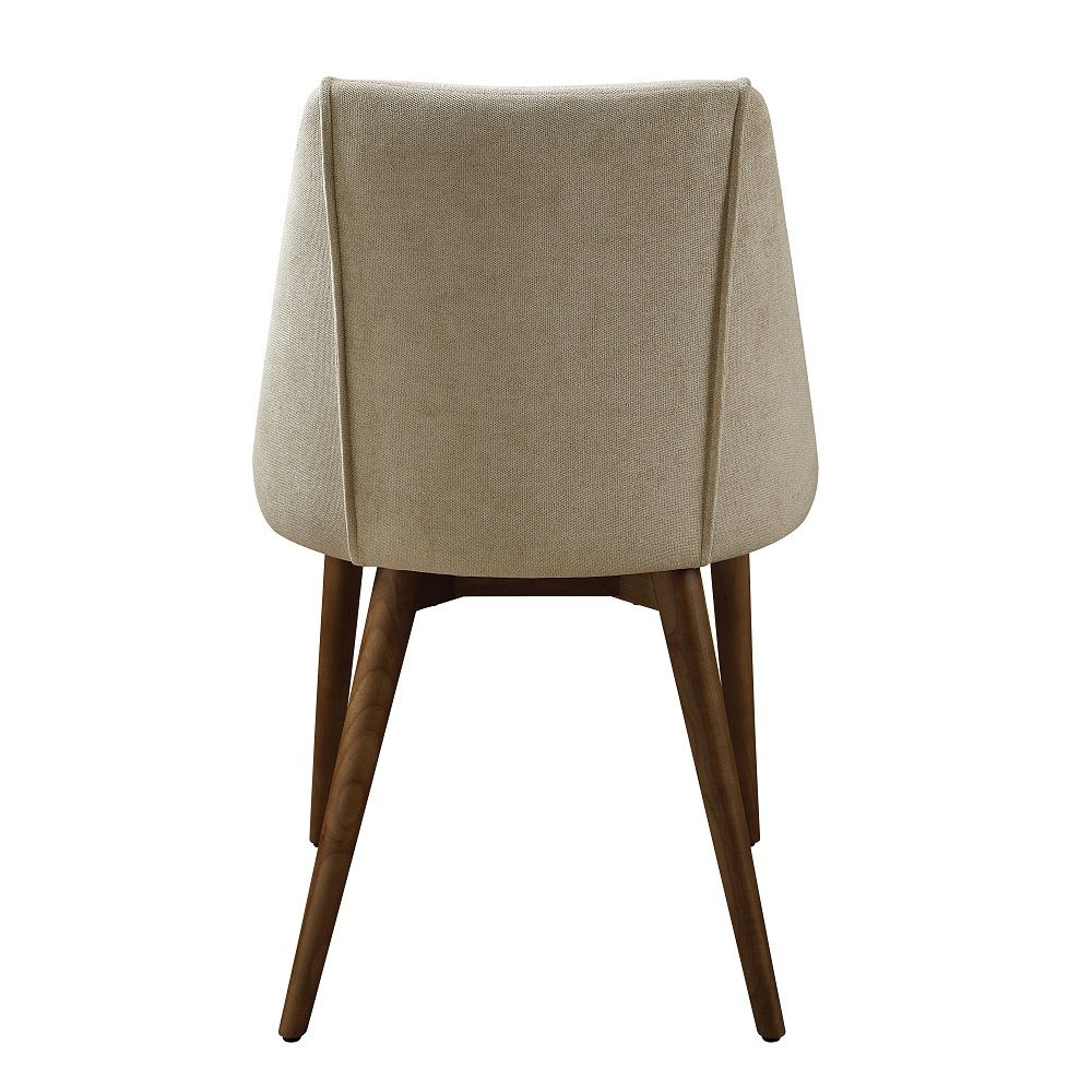 Willene - Side Chair (Set of 2) - Beige Fabric & Walnut, beige, view 2