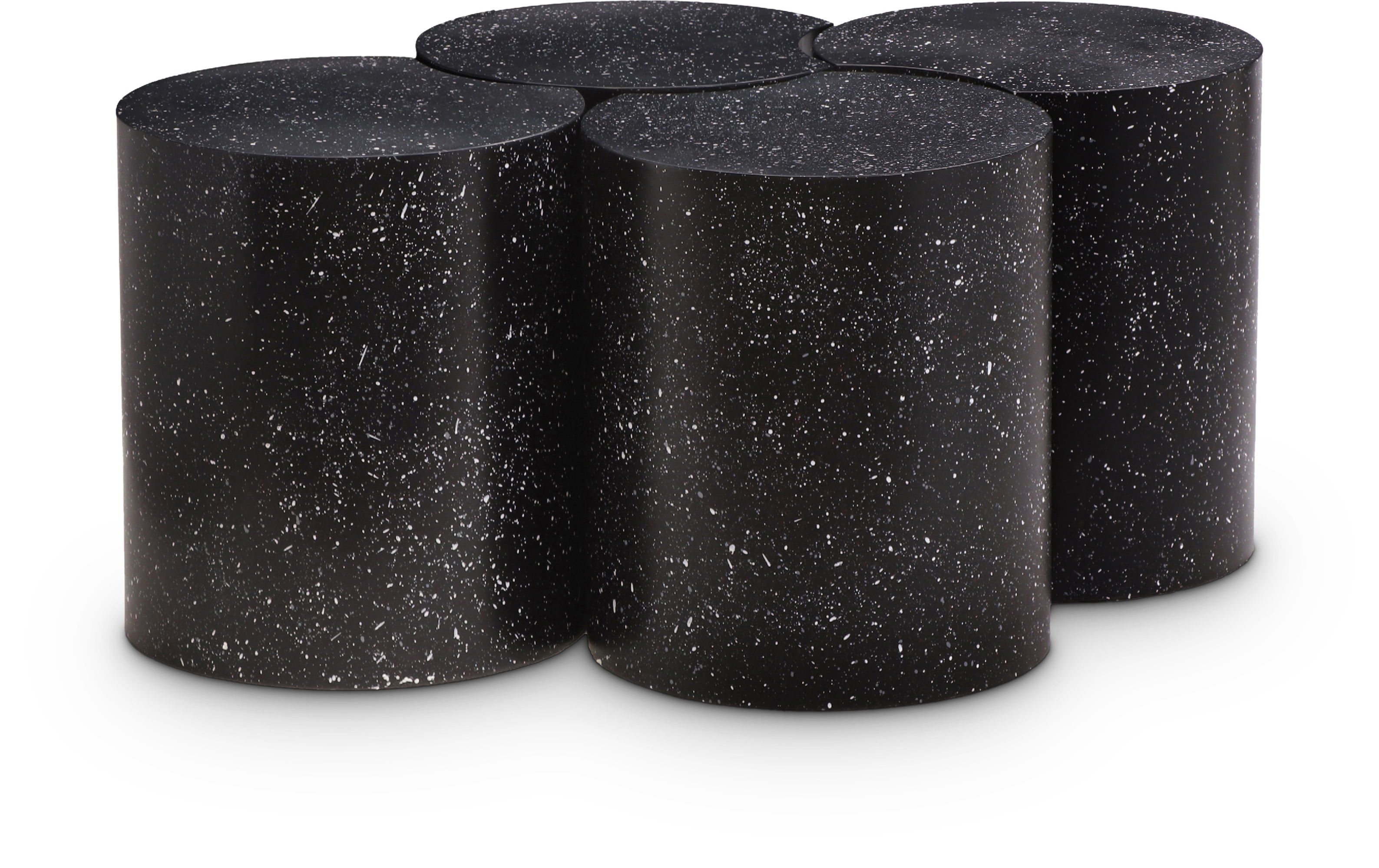 Dimple - 18" 4 Piece Modular Coffee Table - Black Terazzo