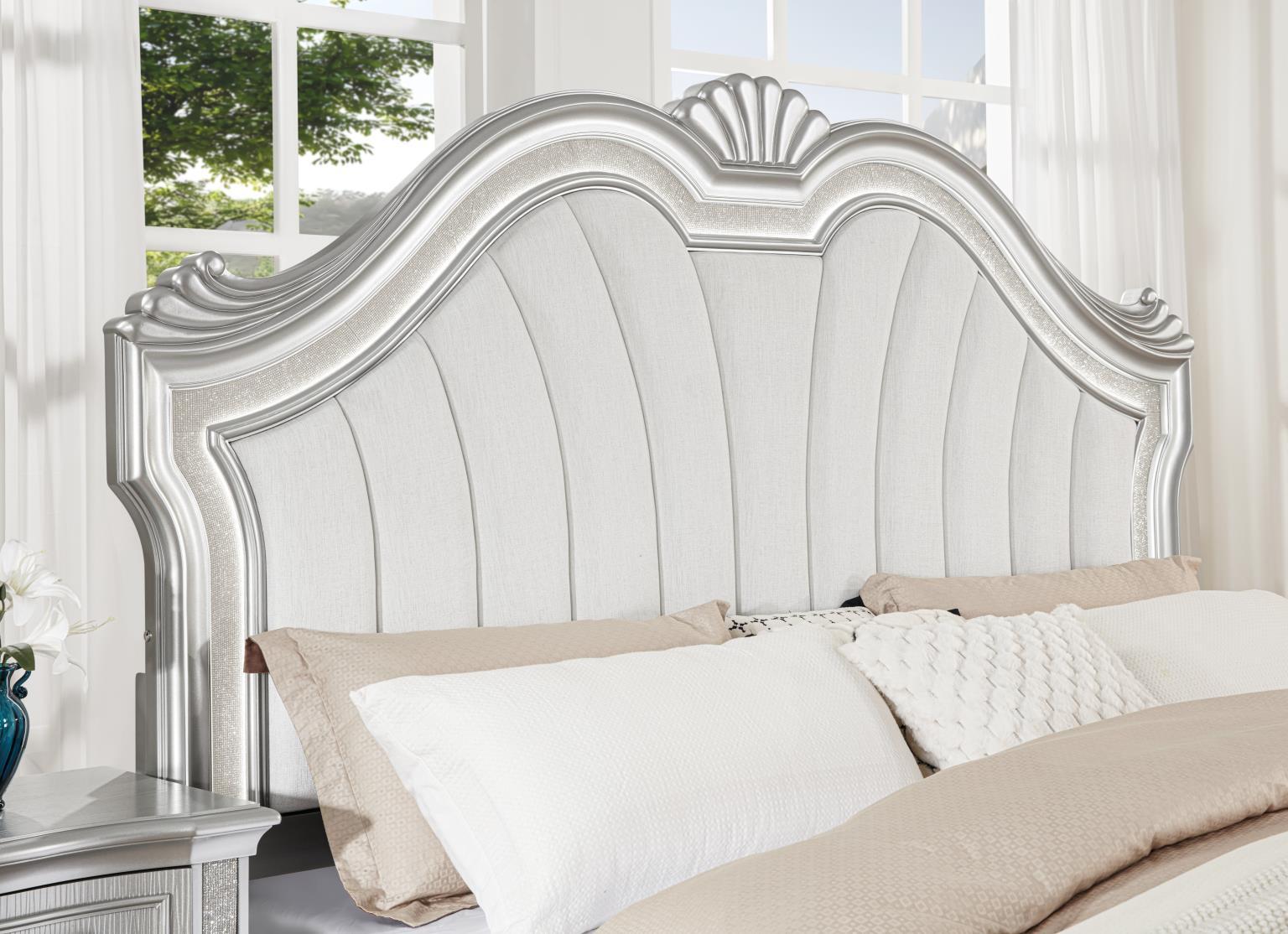 B076 - King Bed - Pearl Silver