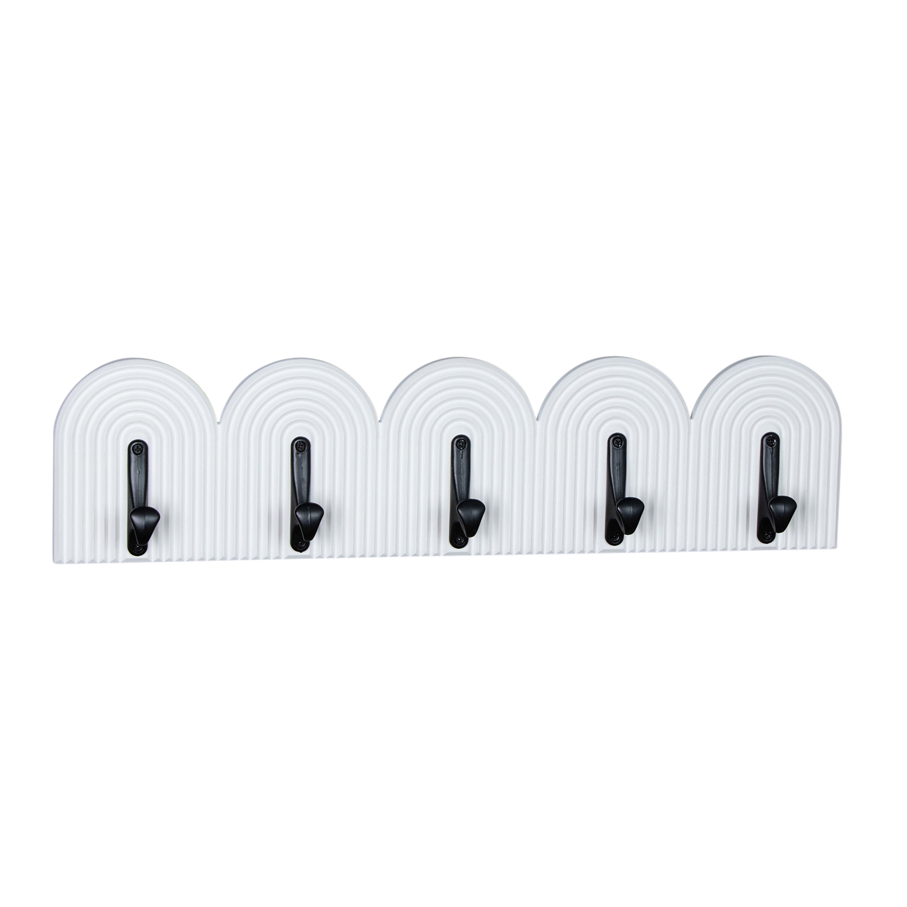 24\" 5 Arch Wall Hooks - White