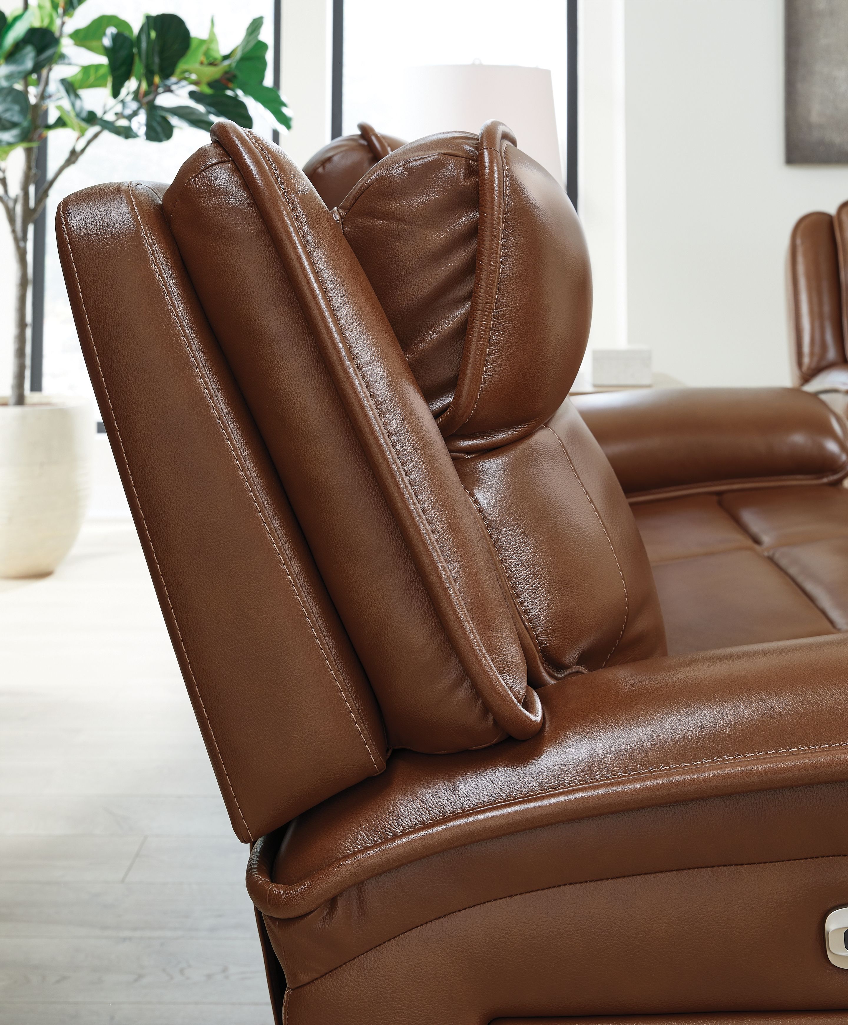 Ashley Furniture Healy Pier - Power Reclining Sofa / Adj Headrest - Chocolate - Image 7