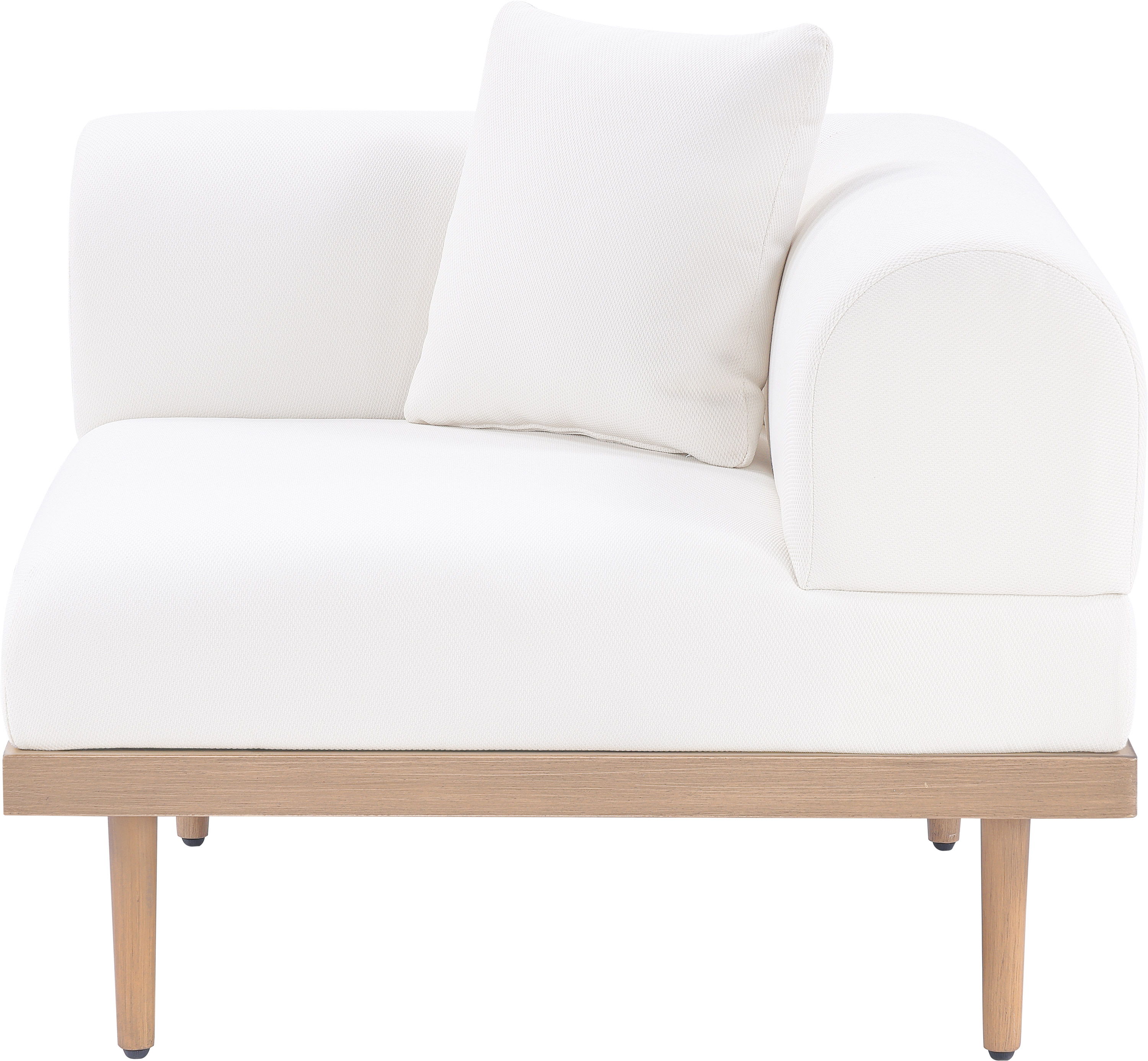 Laguna - Resilient Water Resistant Fabric Upholstered Outdoor Patio Modular Corner Chair - Cream