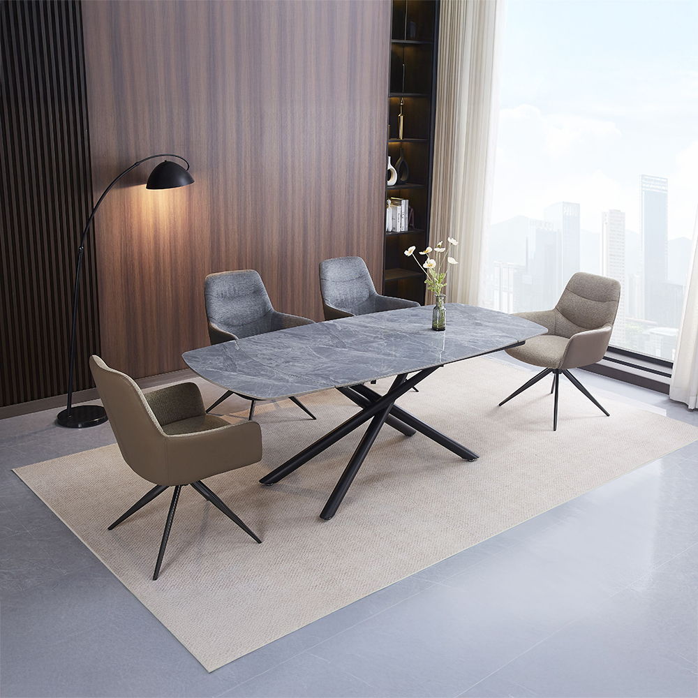 Hester - Arm Chair (Set of 2) - Gray Fabric, dark gray, view 6