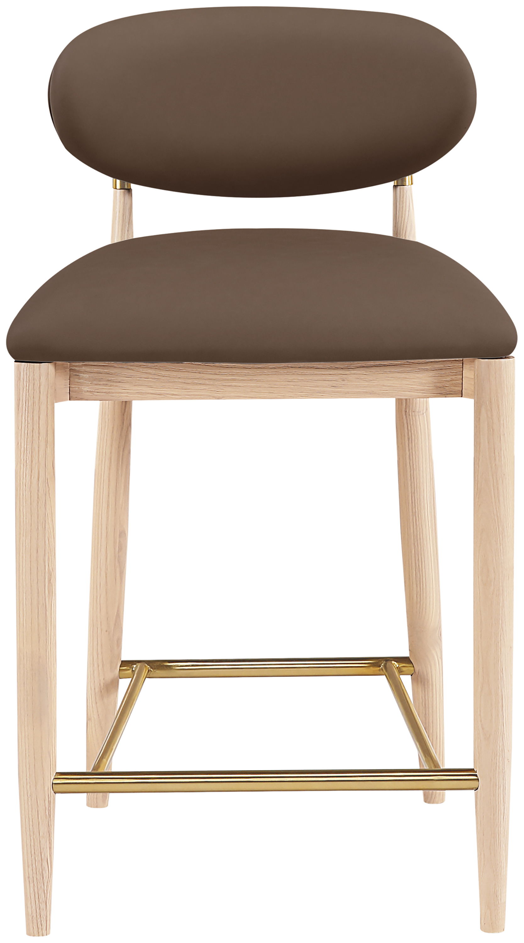 Riccio - Vegan Leather Upholstered Stool - Brown