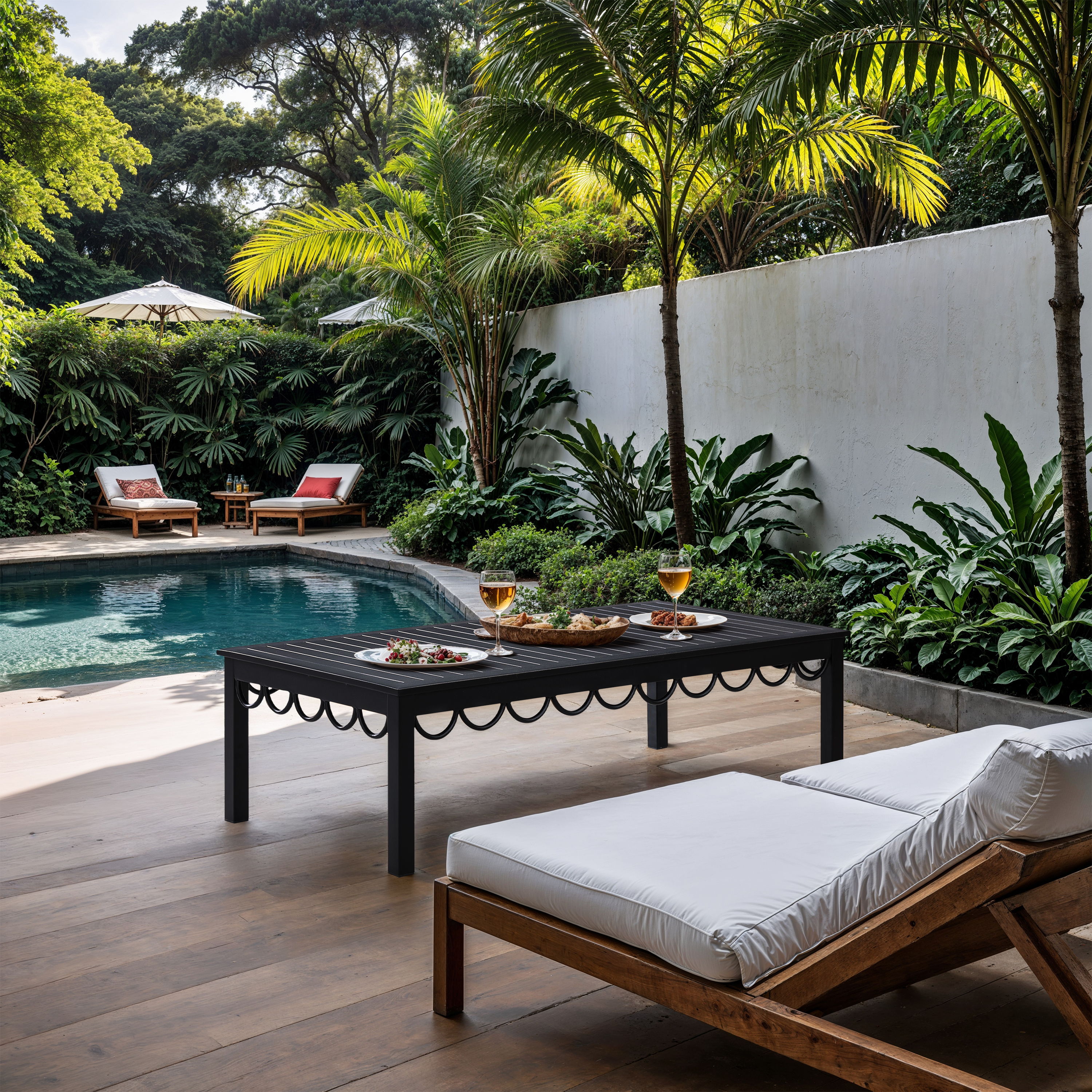 Portofino - Aluminum Outdoor Patio Coffee Table - Black